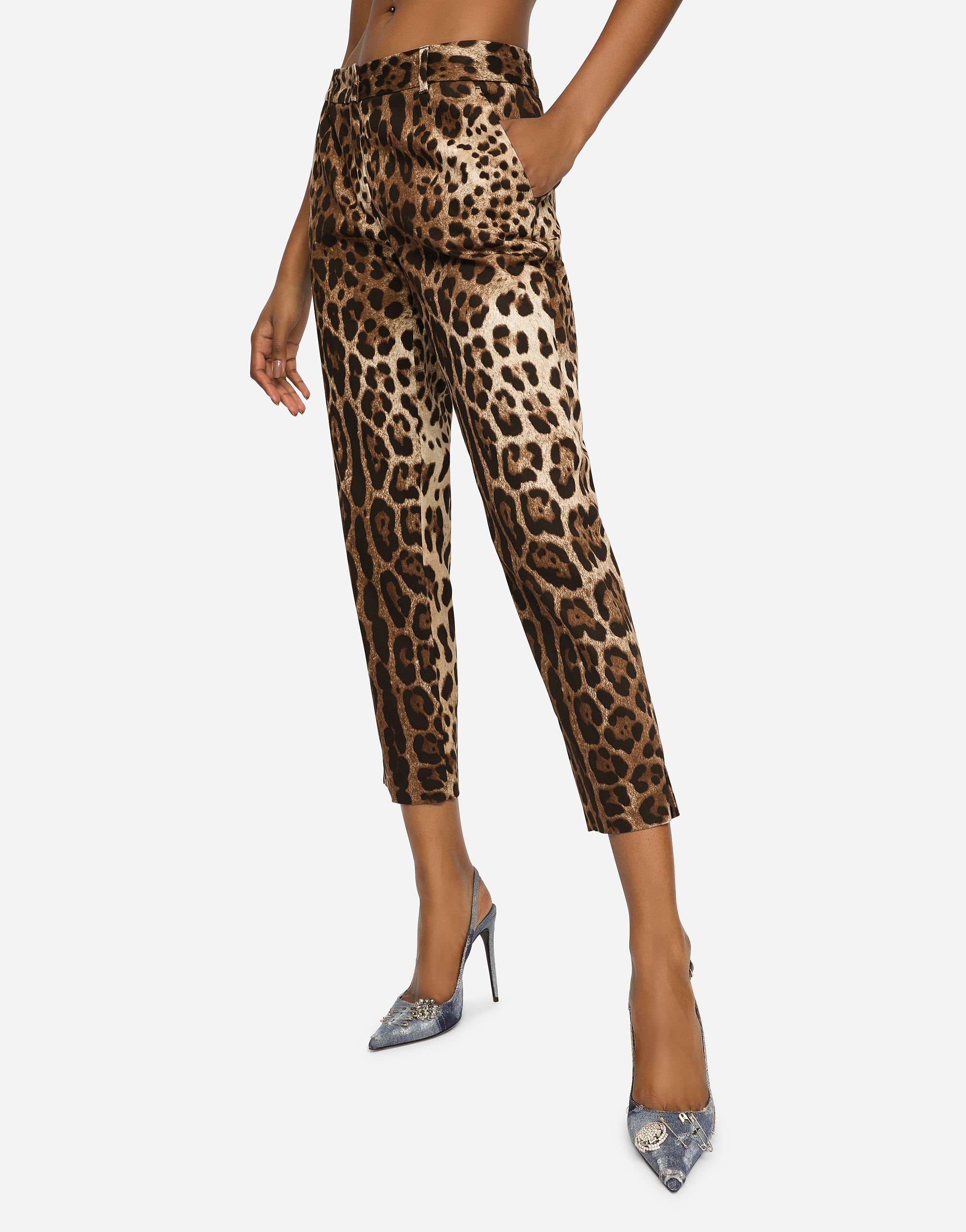 Shop Dolce & Gabbana Leopard-print Drill Pants In Animal Print