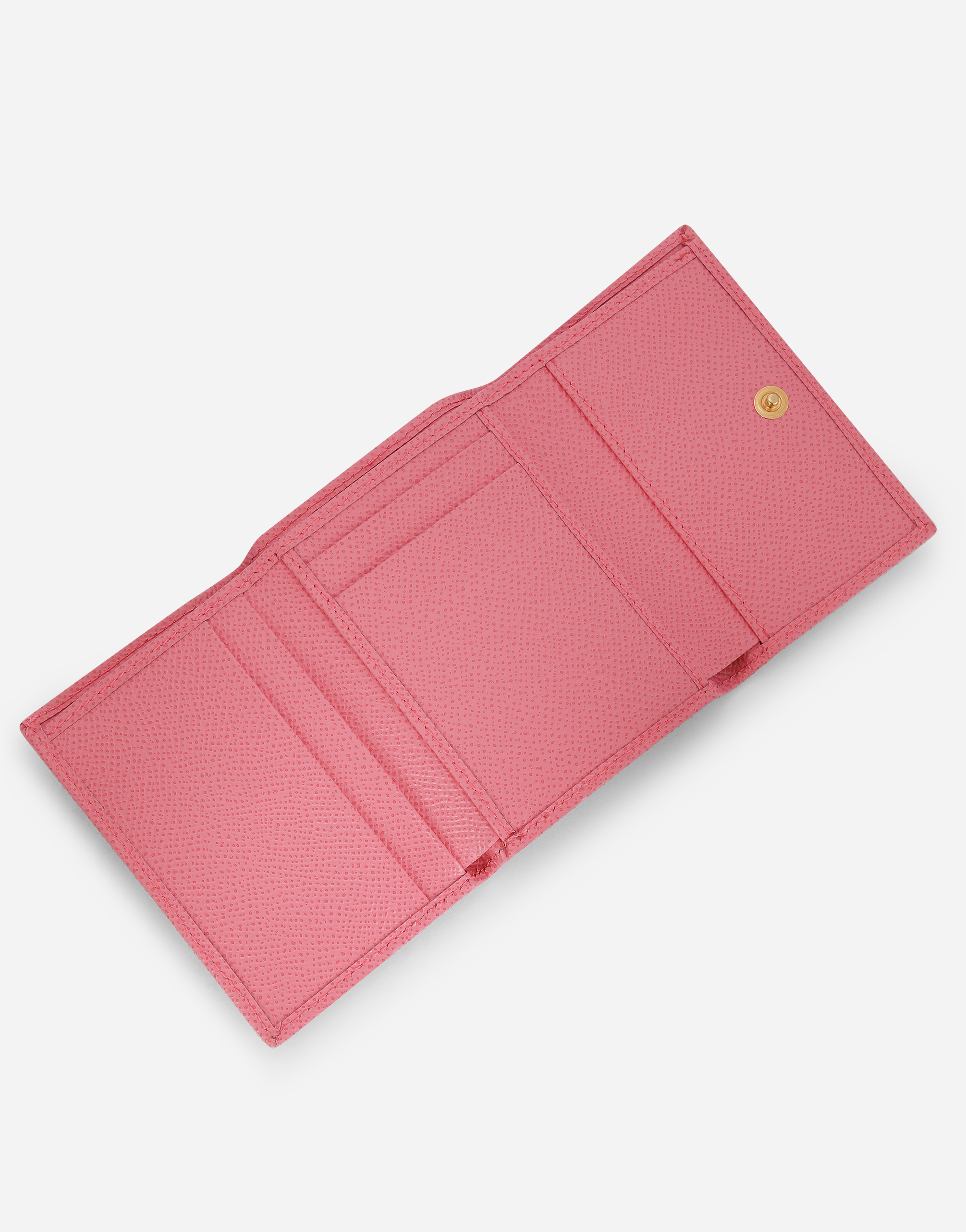 Dolce & Gabbana Calfskin Wallet With Branded Plate In Pink