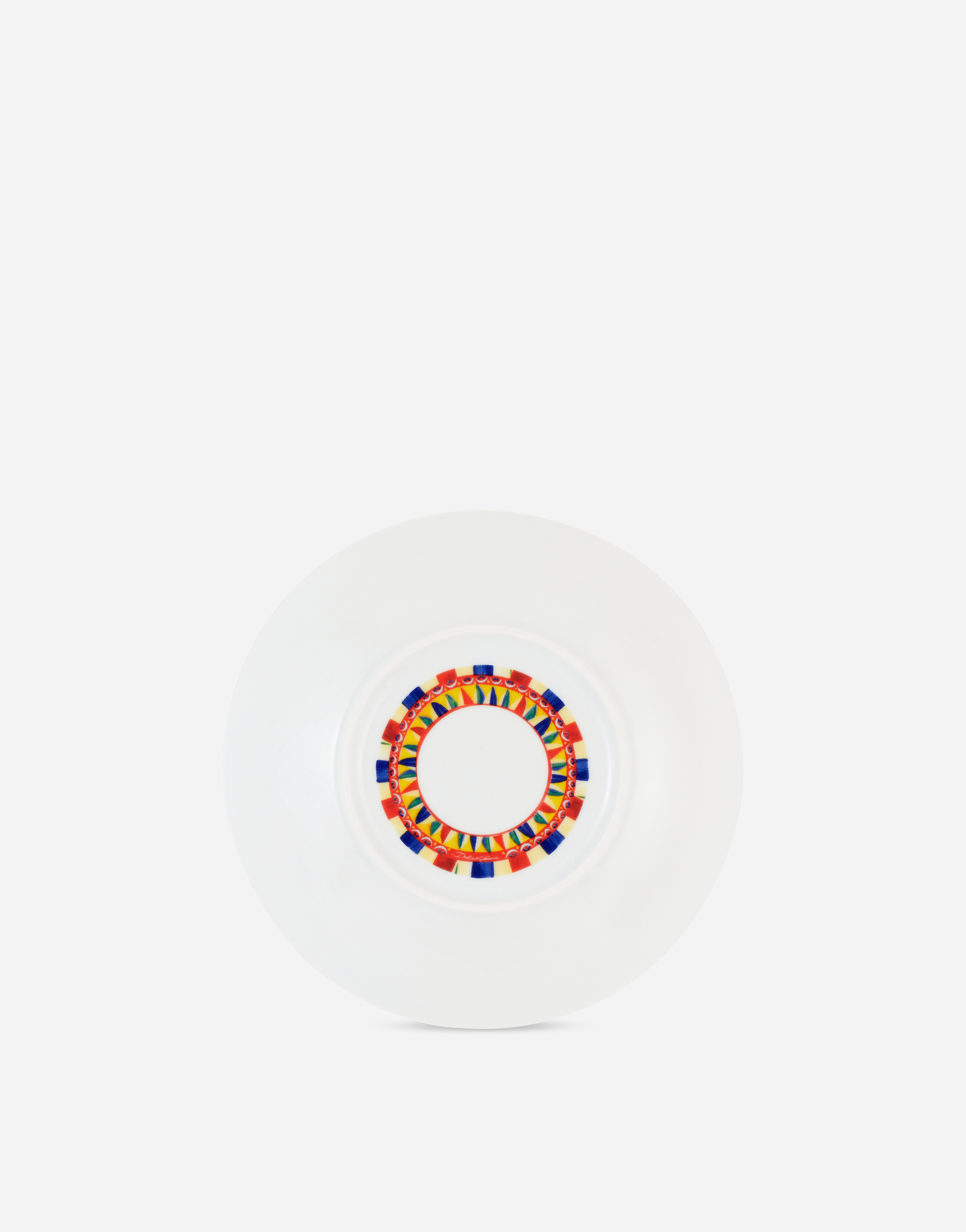 Dolce & Gabbana Set 2 Porcelain Dessert Plates In Multicolor