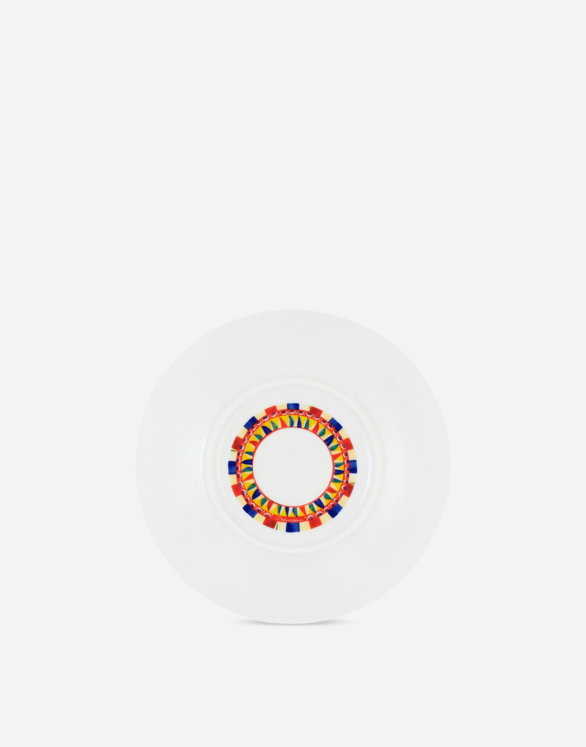 Dolce & Gabbana Set 2 Porcelain Dessert Plates In Multicolor