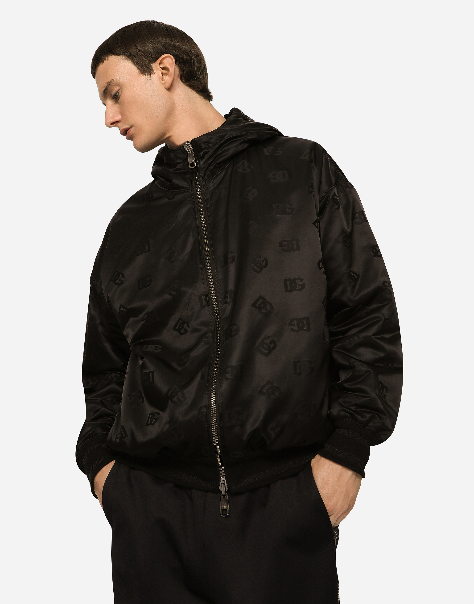 Shop Dolce & Gabbana Reversible Jacket With Branded Tag In Black