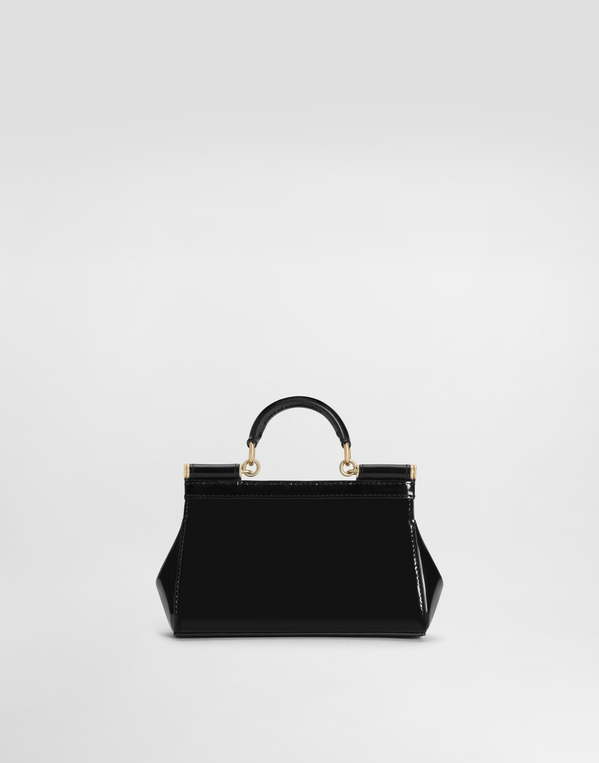 Dolce & Gabbana Small Sicily Polished Shoulder Bag In Black