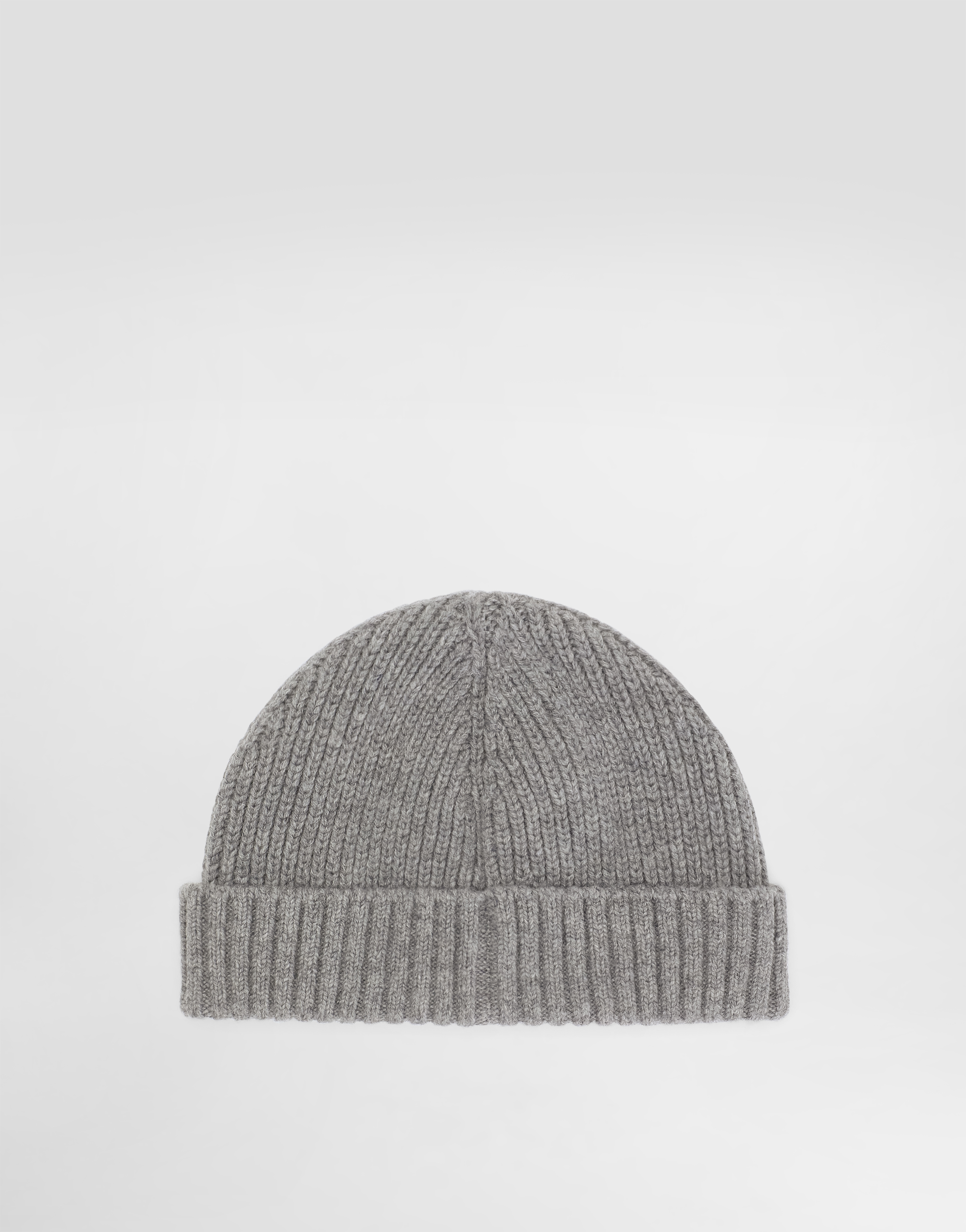 Dolce & Gabbana Ribbed Knit Hat In Gray