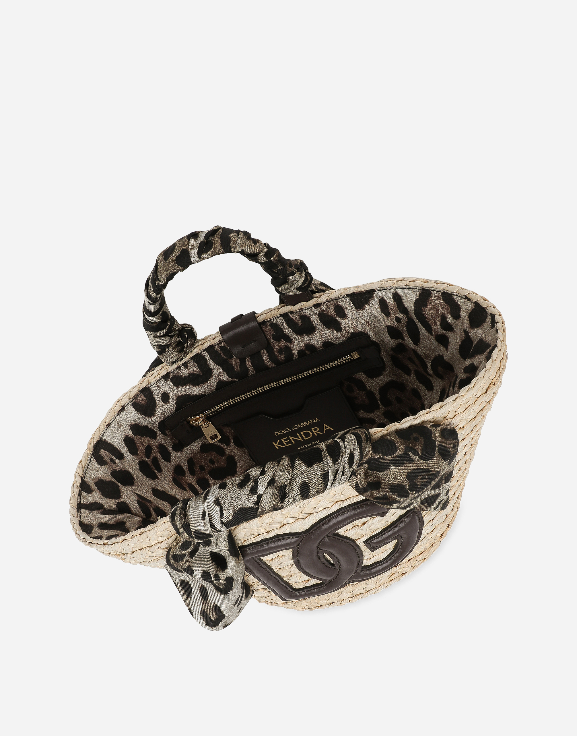 Dolce & Gabbana Kendra Logo-patch Tote Bag In Brown