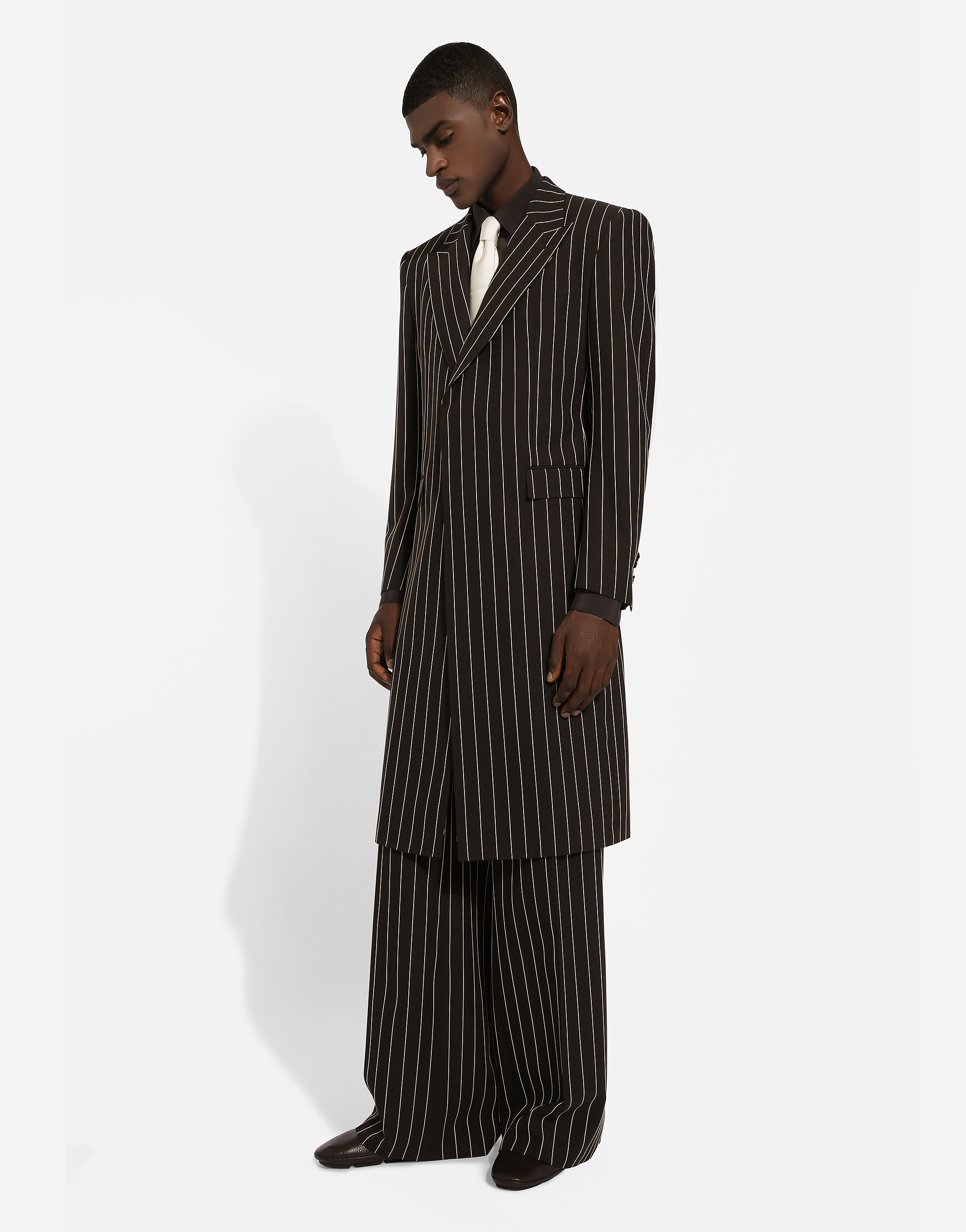 Tailored pinstripe wool pants