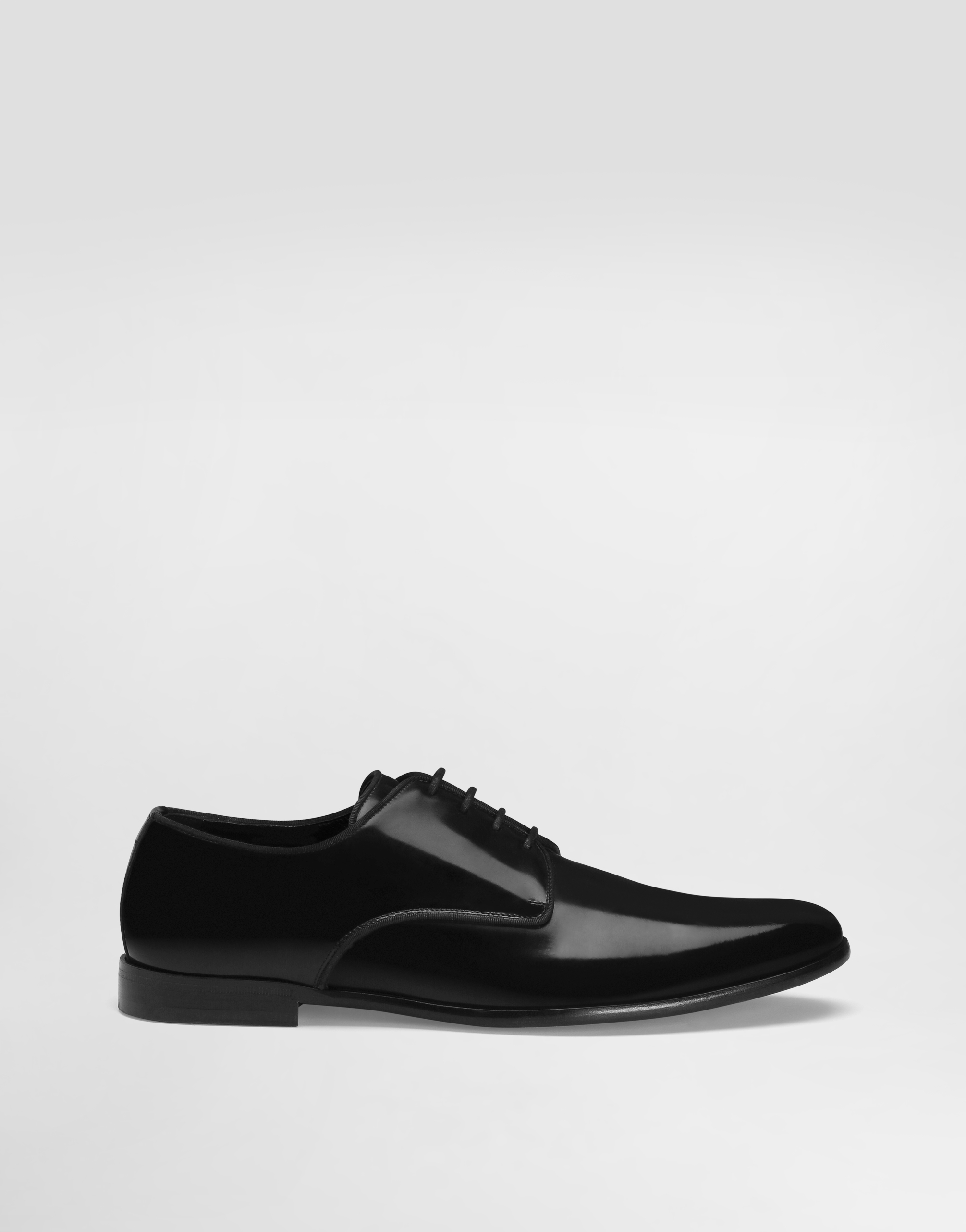 Dolce & Gabbana Brushed Calfskin Derby Shoes - Man Black Leather 43