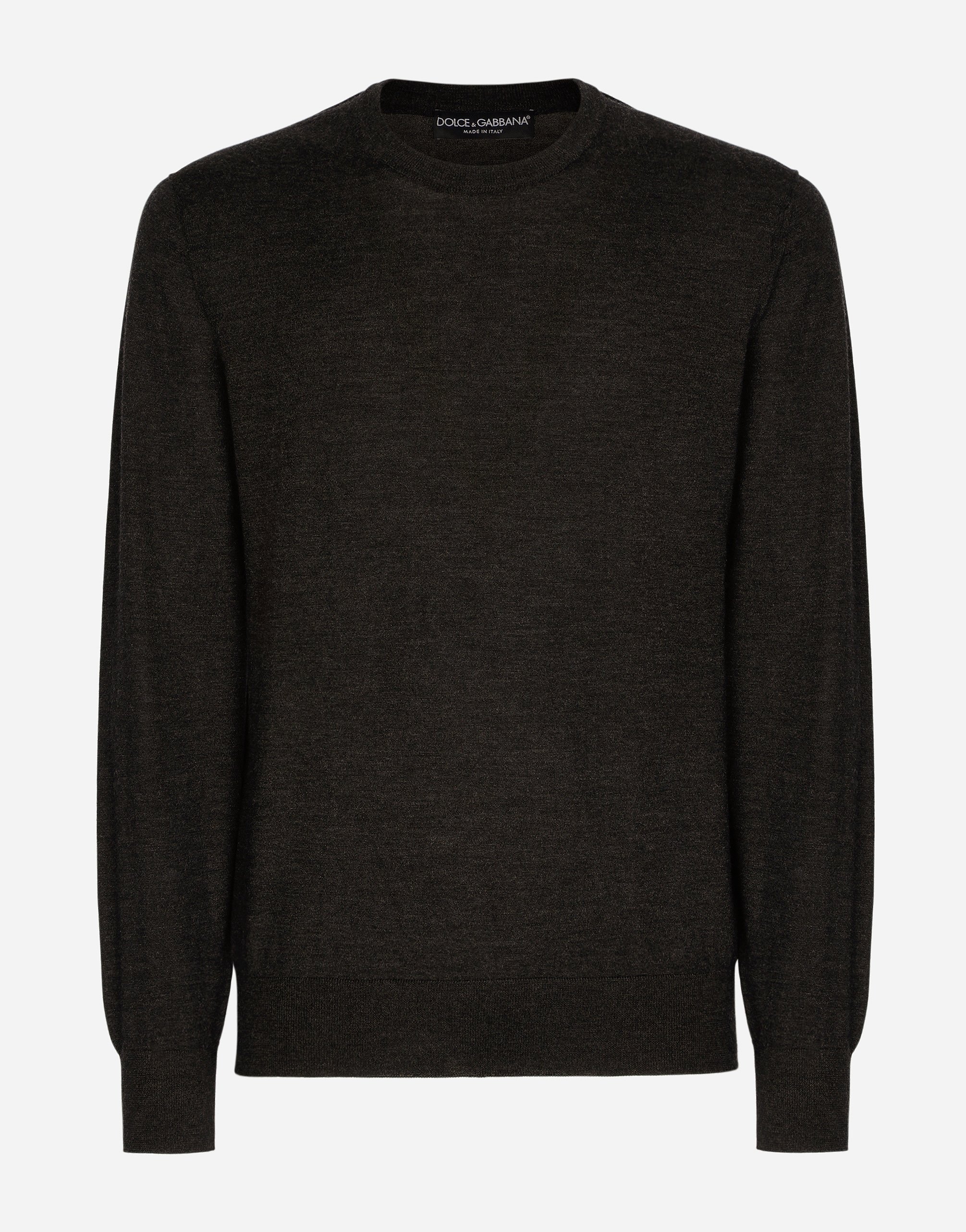 Dolce & Gabbana Extra-fine Cashmere Round-neck Sweater In Grey