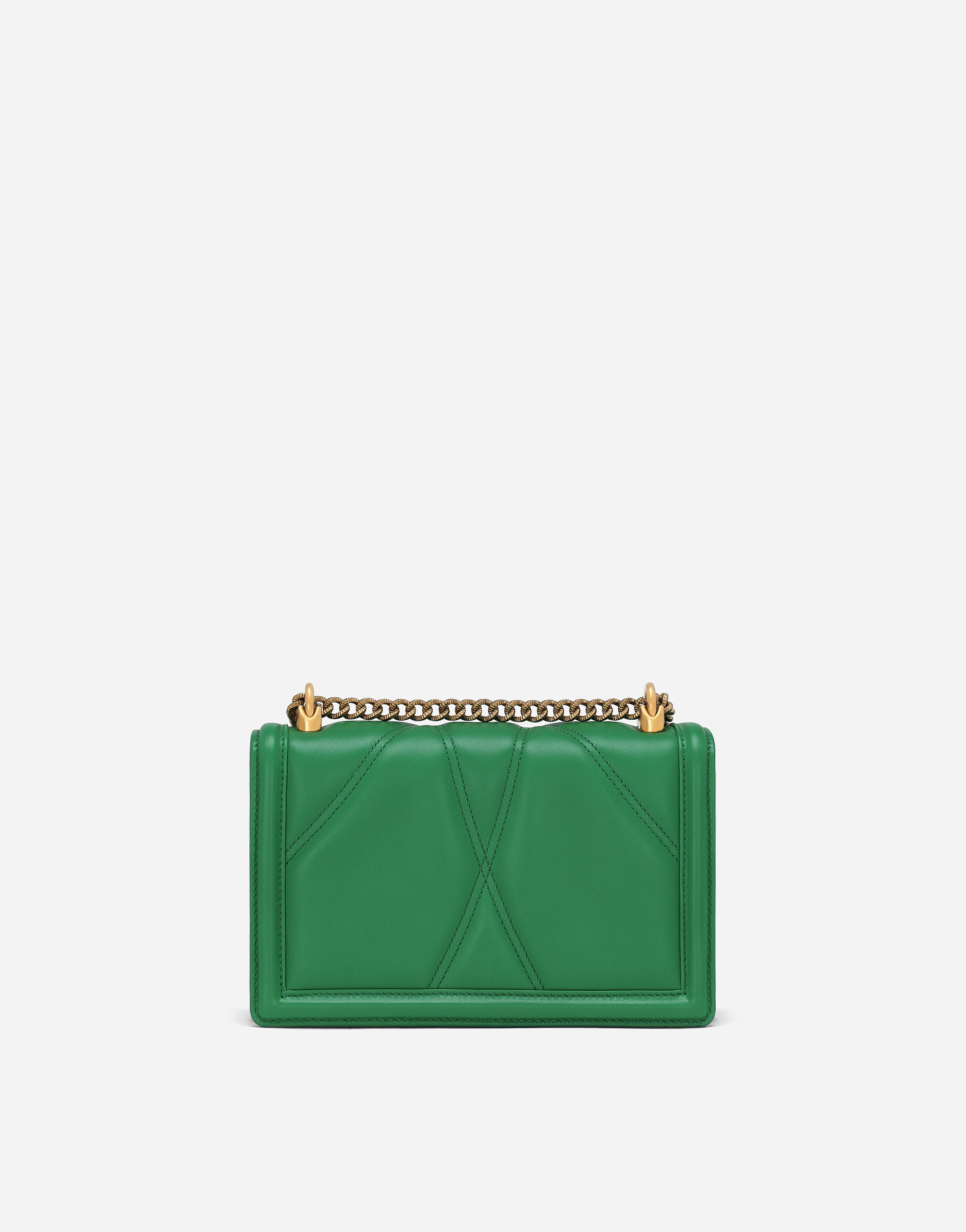 Dolce & Gabbana Medium Devotion Leather Crossbody Bag In Green