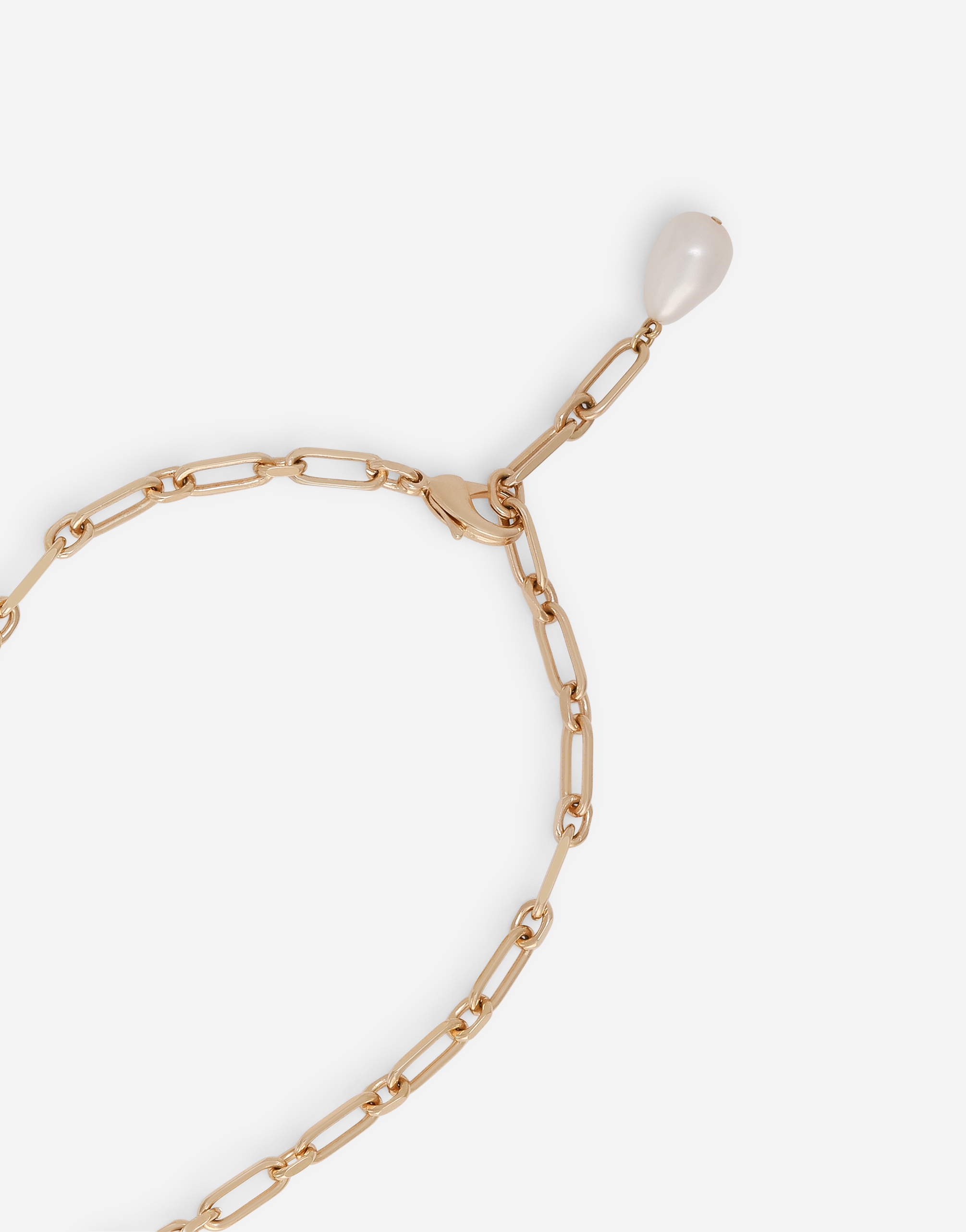  Dolce & Gabbana Necklace With Dg Logo Pendant And Pearl Embellishment - Frau Bijoux Gold Metall Onesize 