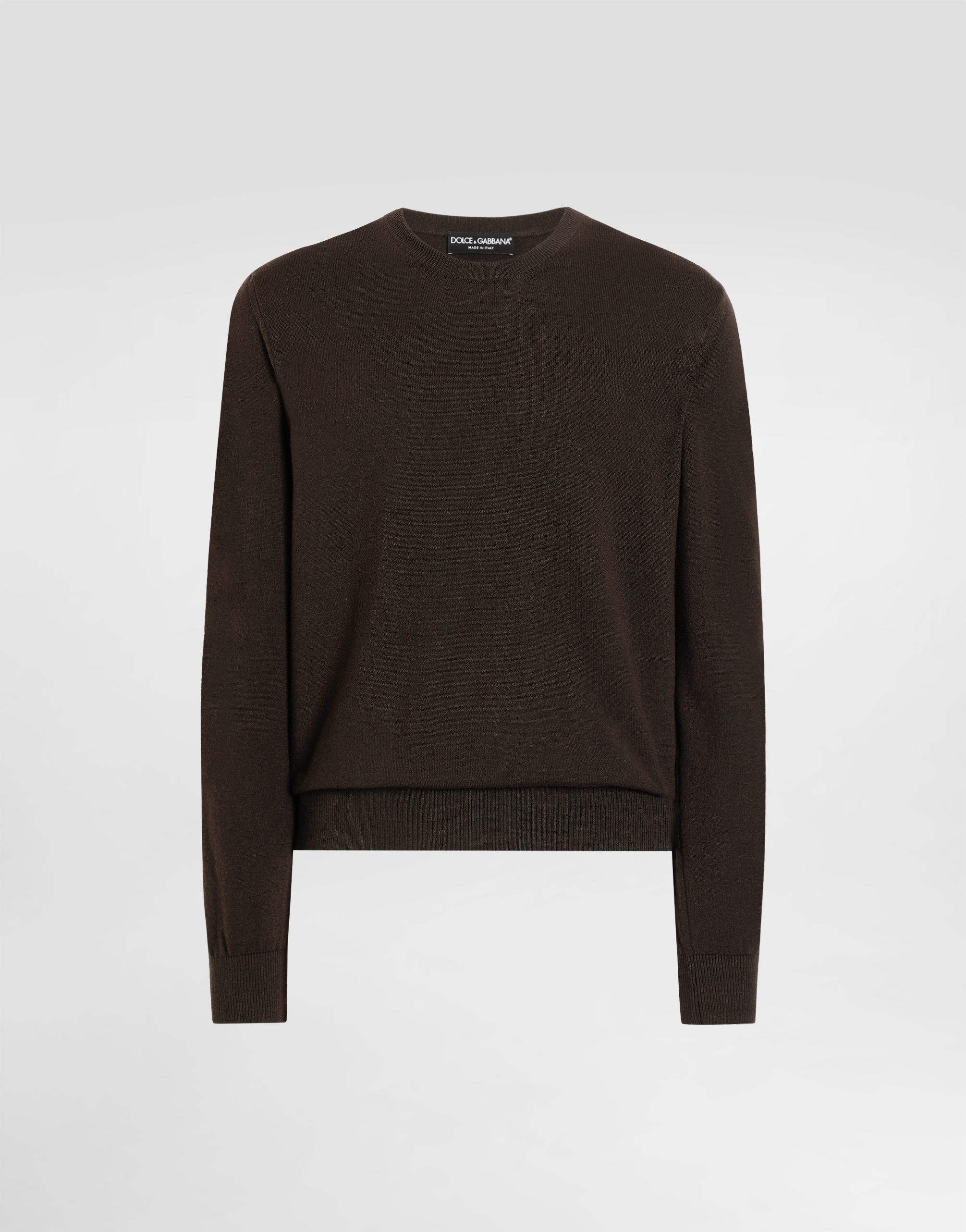 Wool and cashmere pullover in Brown for Men | Dolce&Gabbana® US