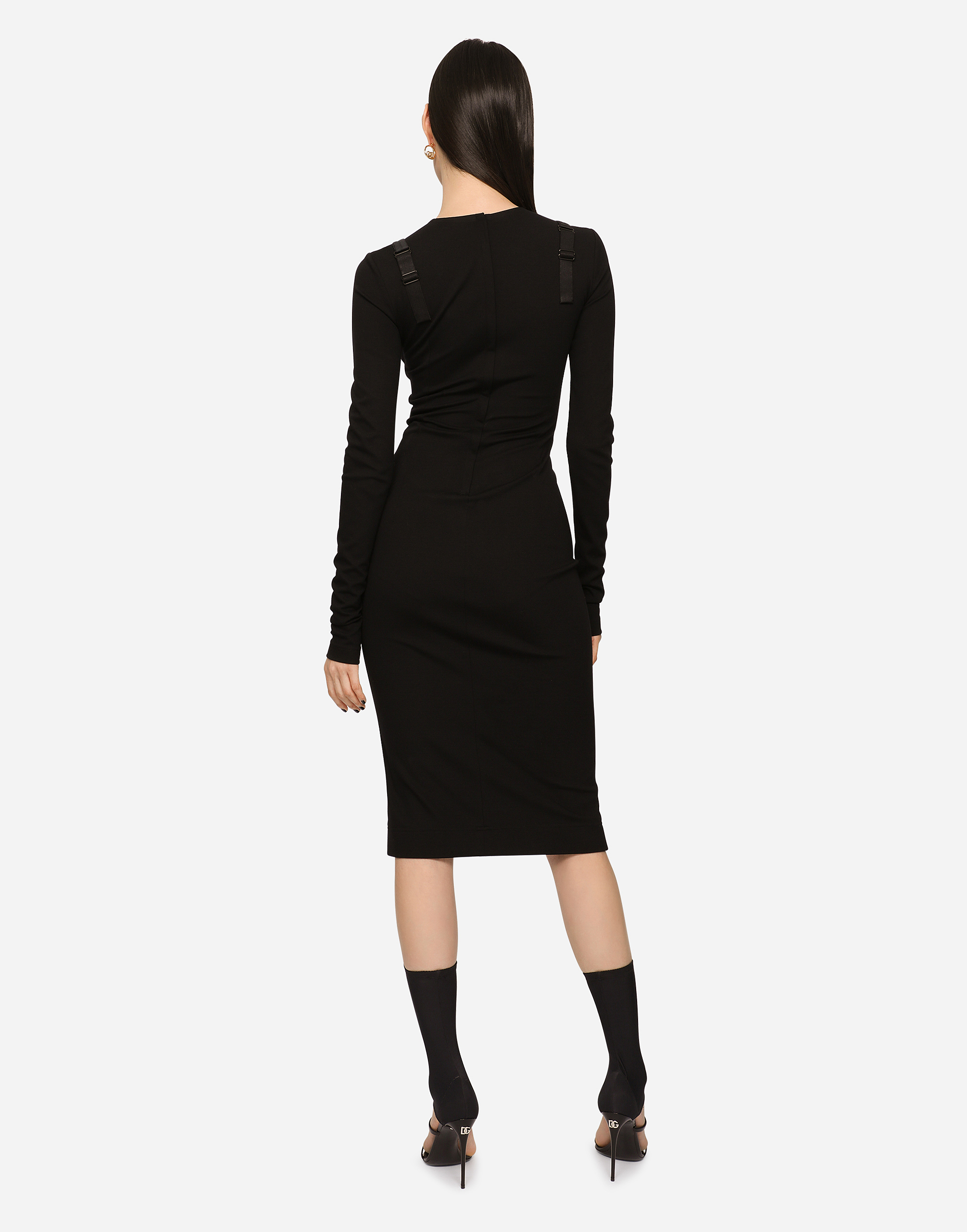 Dolce & Gabbana Sequined Midi Dress In Black