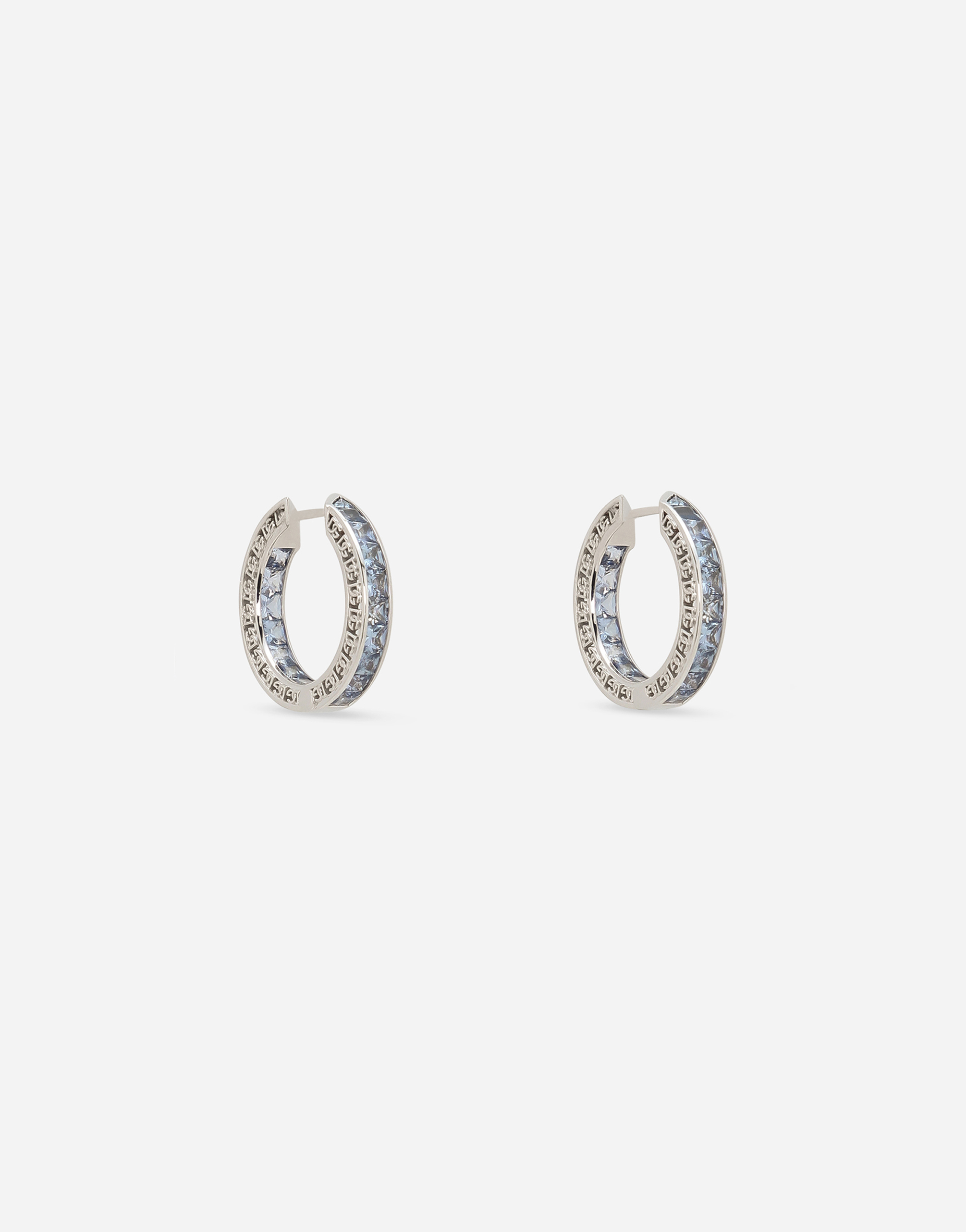 DOLCE & GABBANA ANNA EARRINGS IN WHITE GOLD 18KT WITH BLUE SAPPHIRES