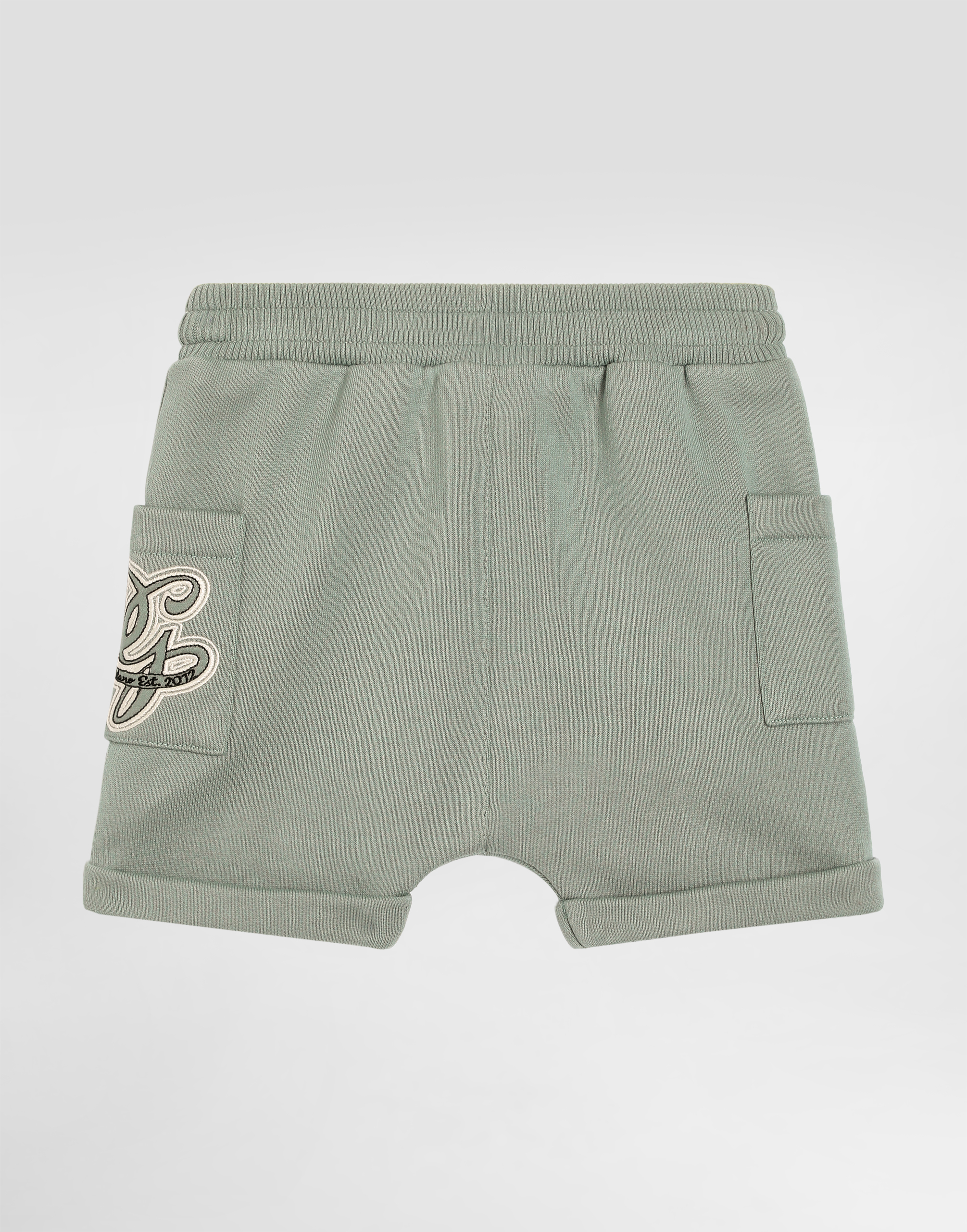  Dolce & Gabbana Dolce & Gabbana Fleece Bermuda Shorts With Dg Embroidery - Man Trousers And Shorts Green 24/30 Months 