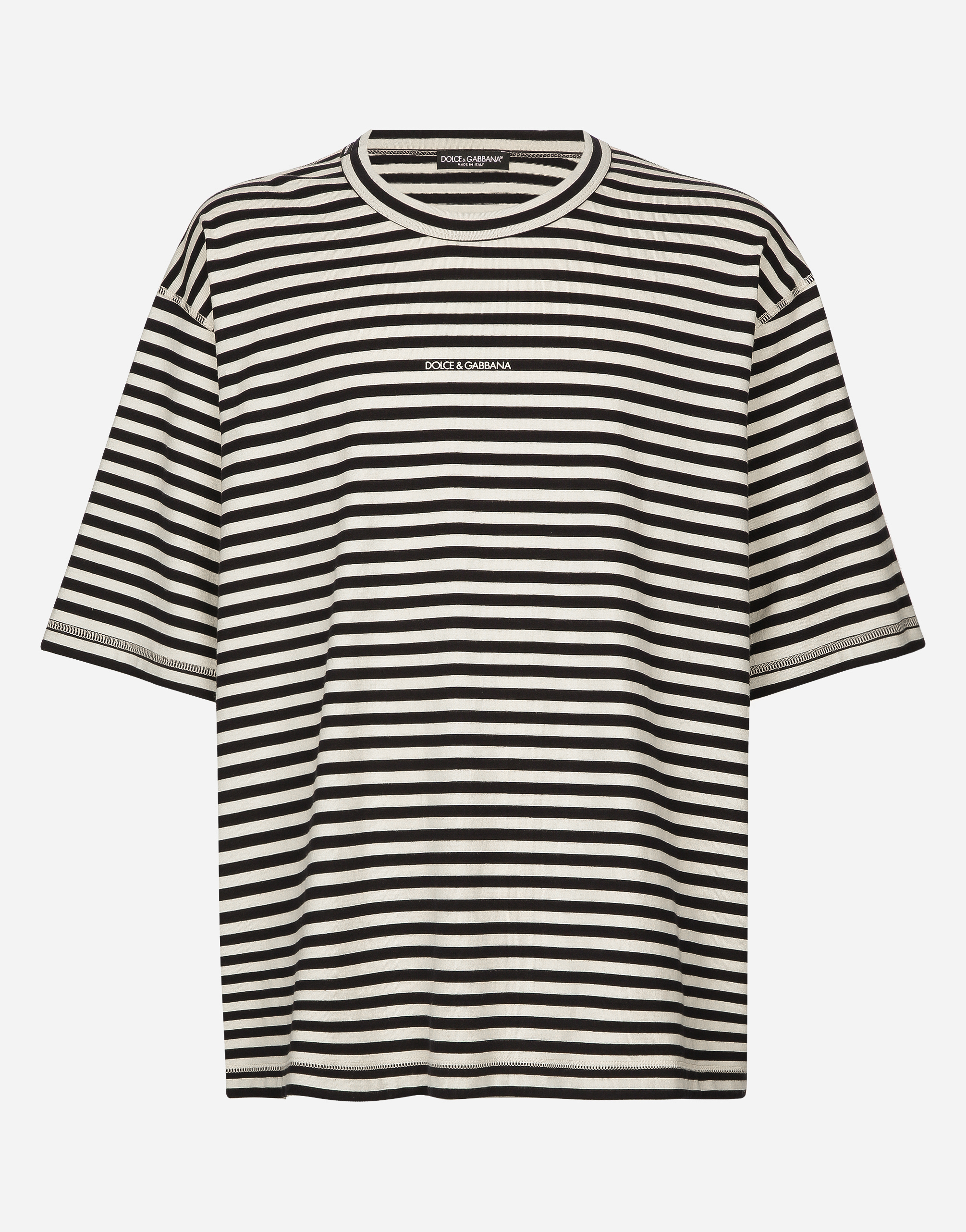 Dolce & Gabbana Striped Short-sleeved T-shirt In Multicolor