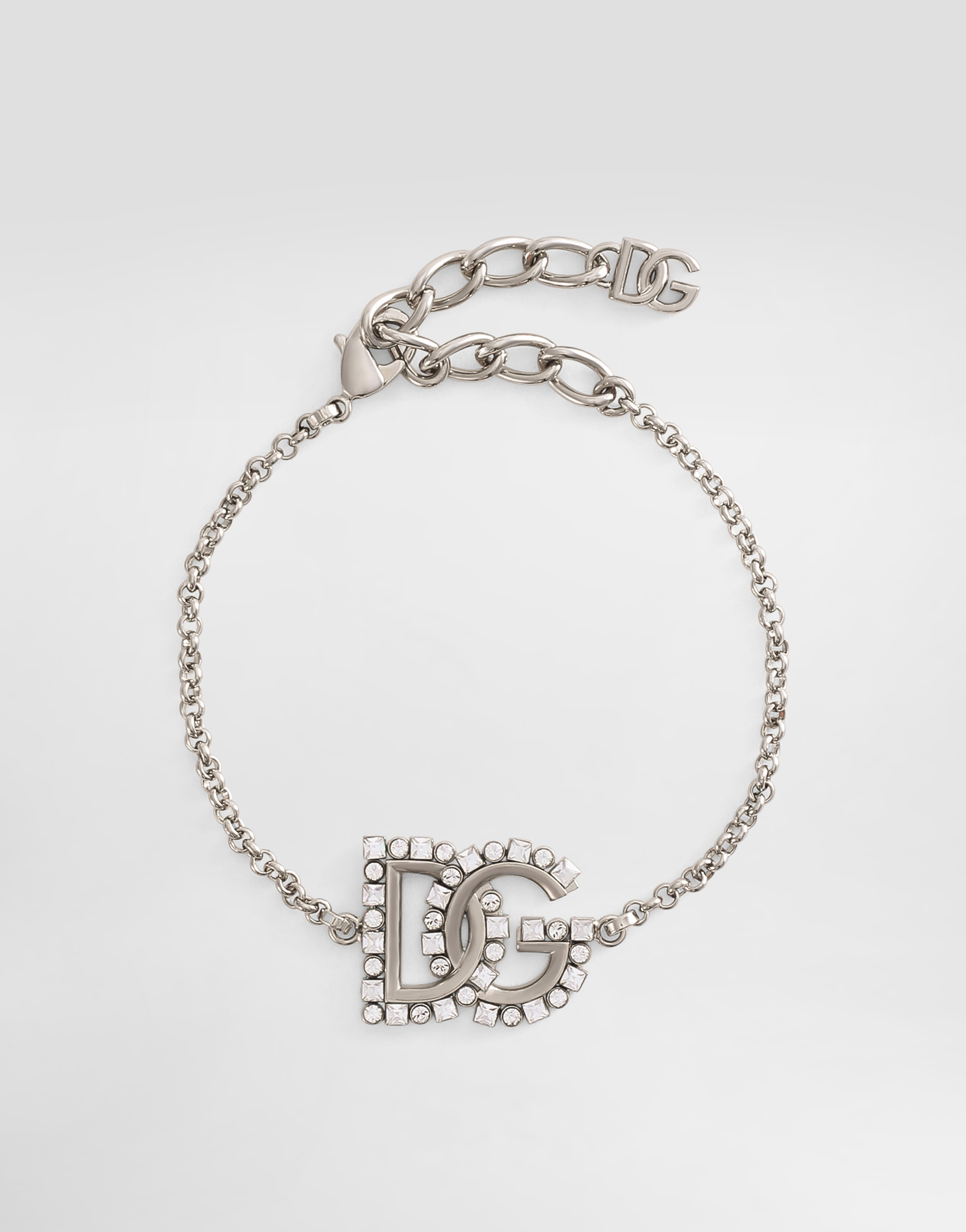 Dolce & Gabbana Fine Link Bracelet With Dg Logo - Woman Bijoux Silver Metal Onesize