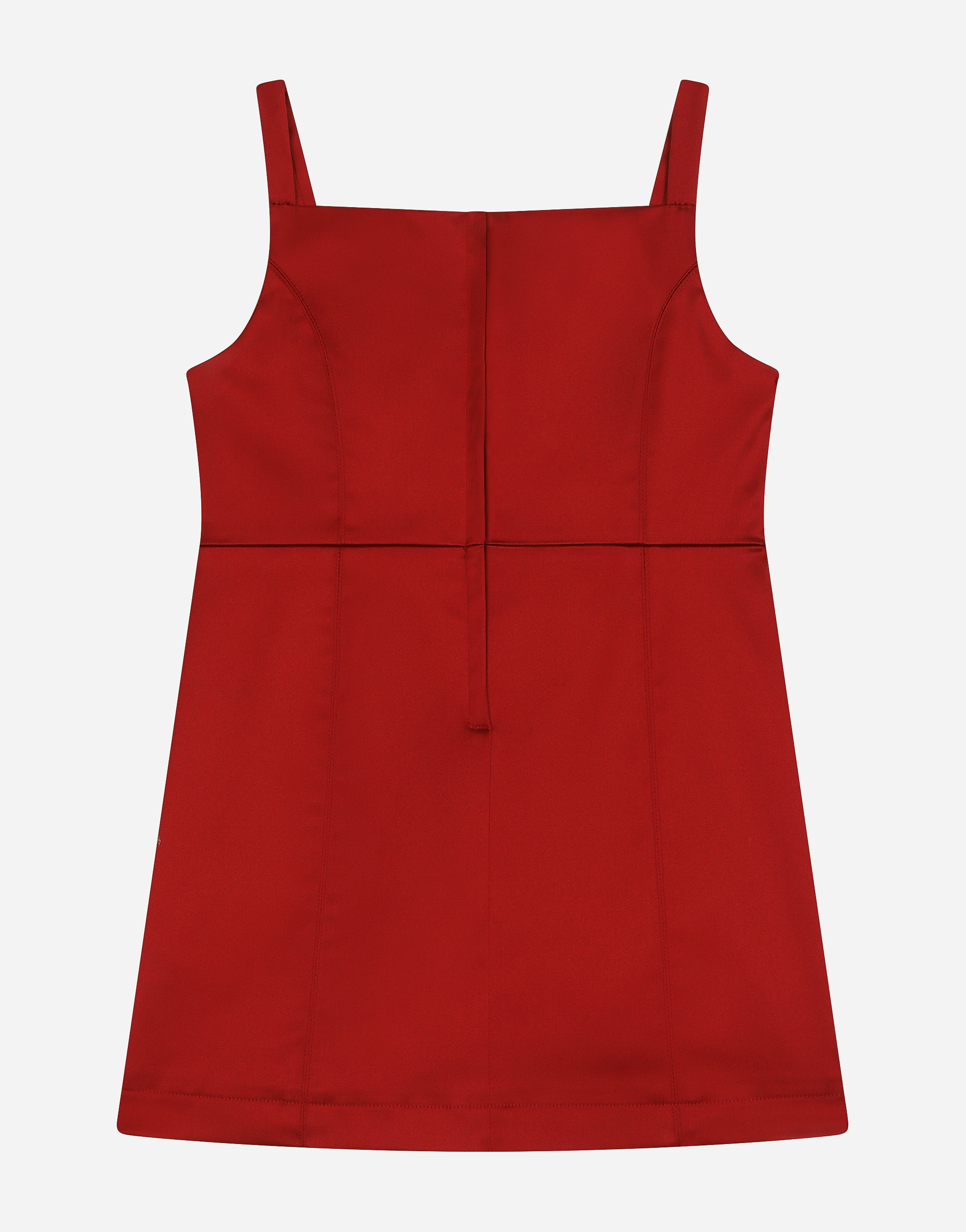 Shop Dolce & Gabbana Sleeveless Satin Dress In Red