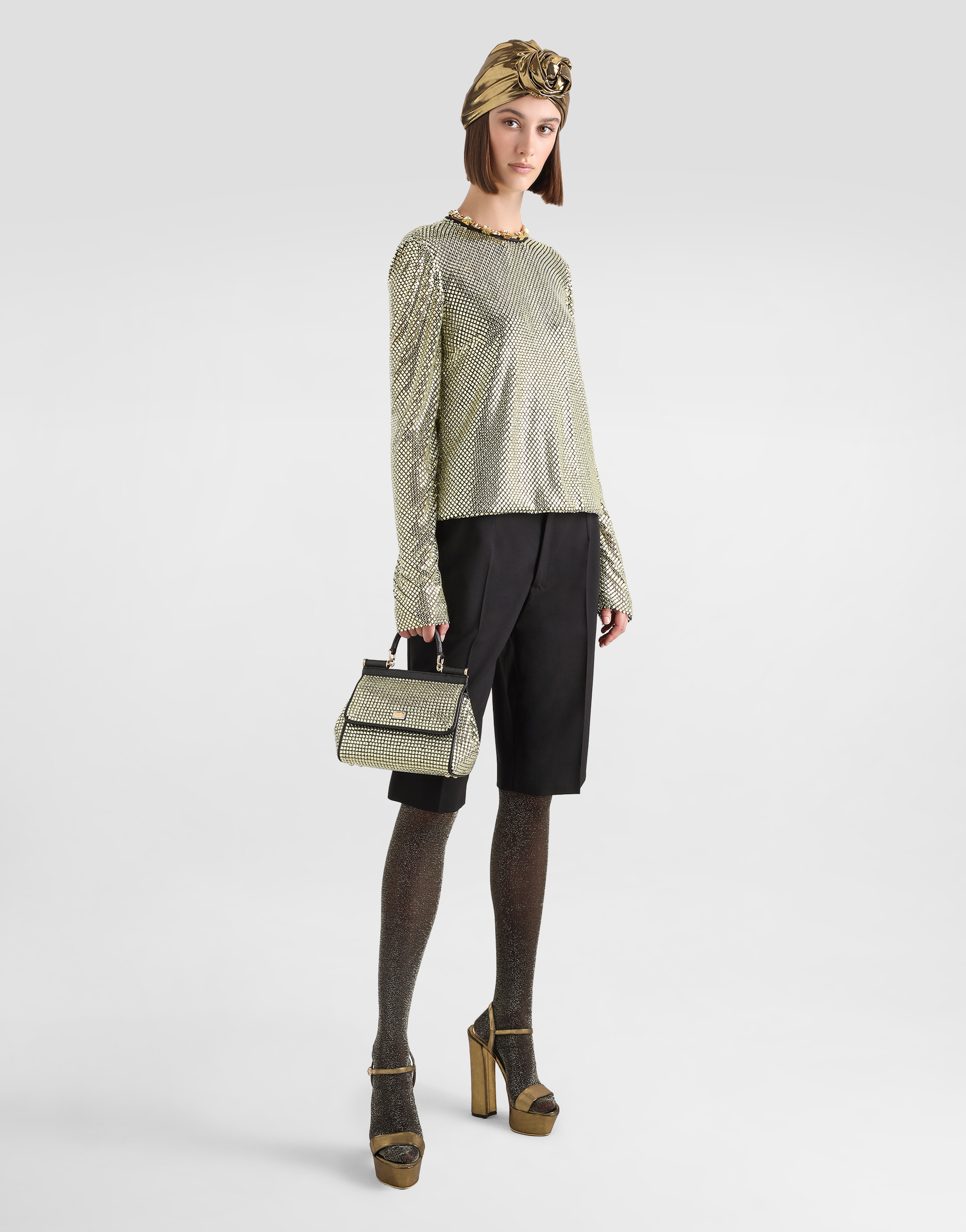 Dolce & Gabbana Medium Sicily Handbag In Nero/oro