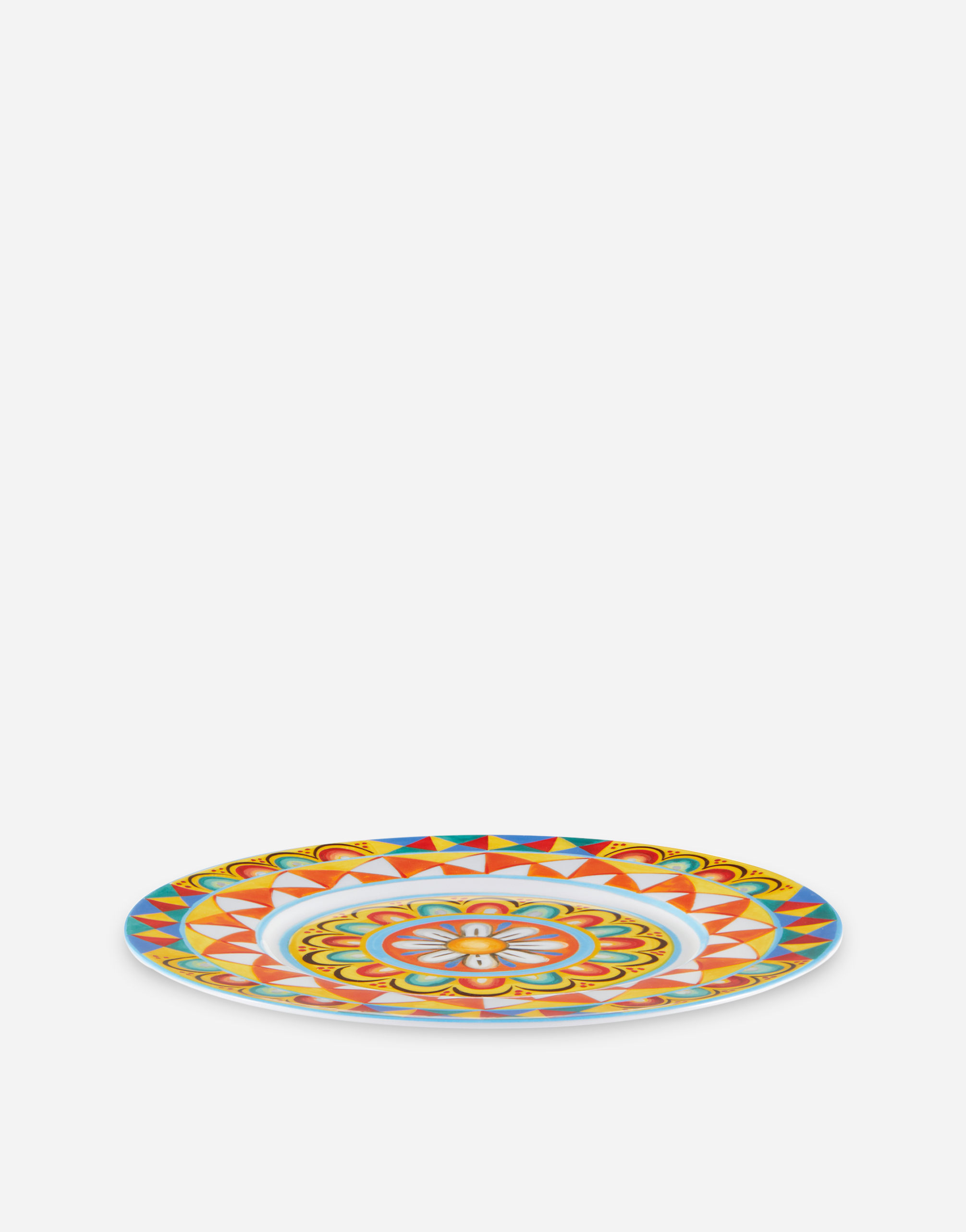 Shop Dolce & Gabbana Set 2 Dinner Plates In Fine Porcelain In Multicolor