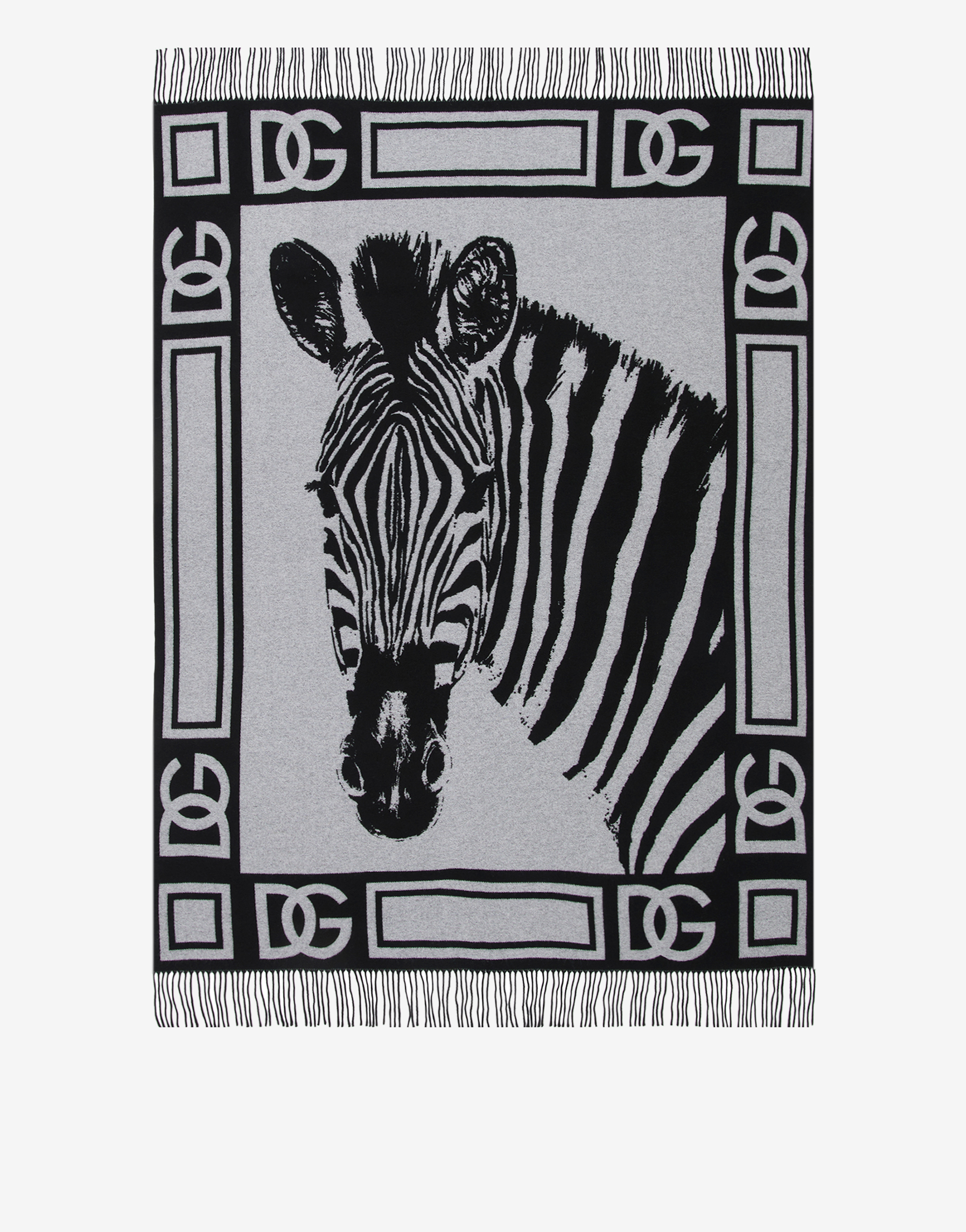 Dolce & Gabbana Cashmere Jacquard Blanket Multicolor Unisex Onesize In Multicolor