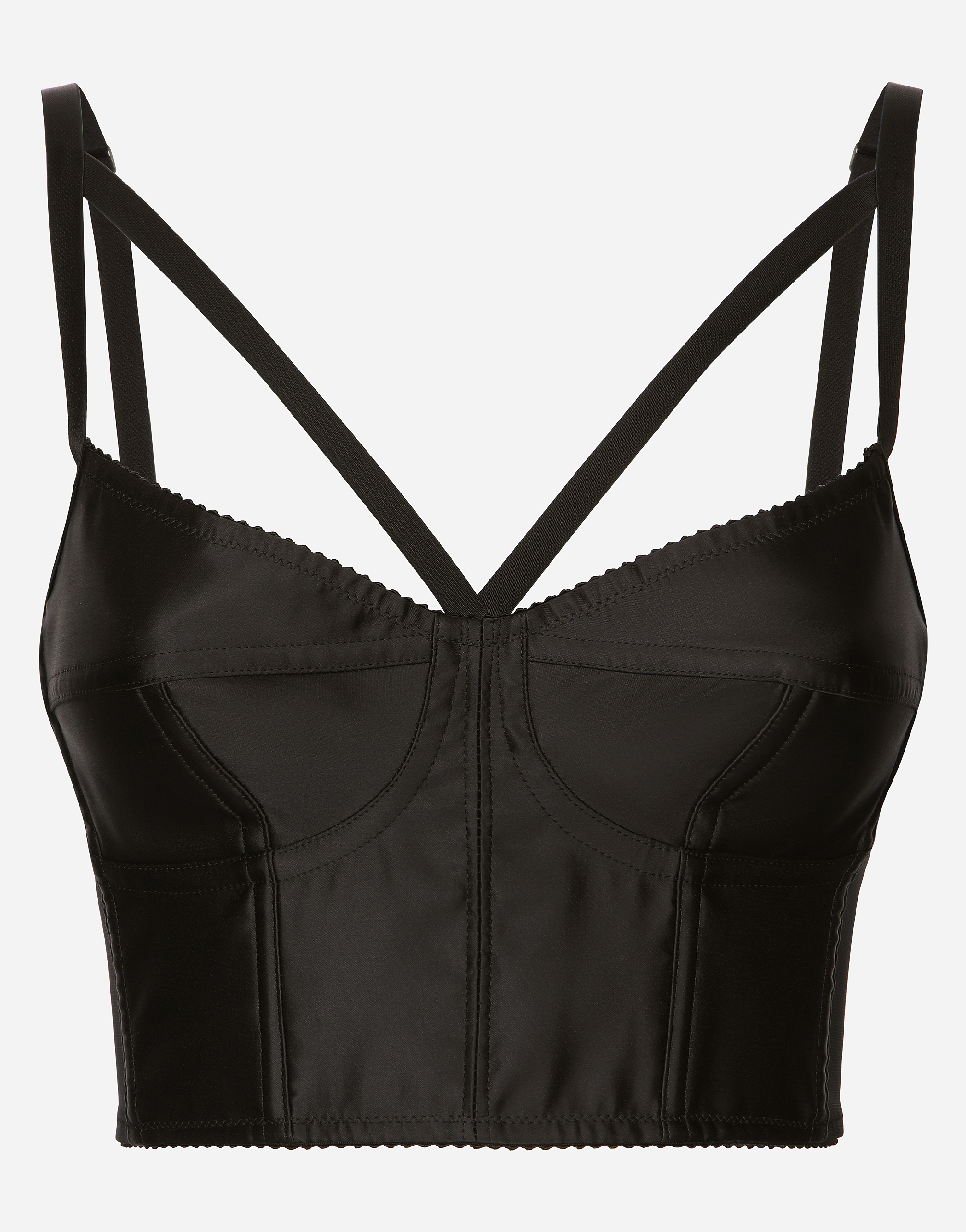 Dolce & Gabbana Kim Dolce&gabbana Strap-detail Bustier Top In Black
