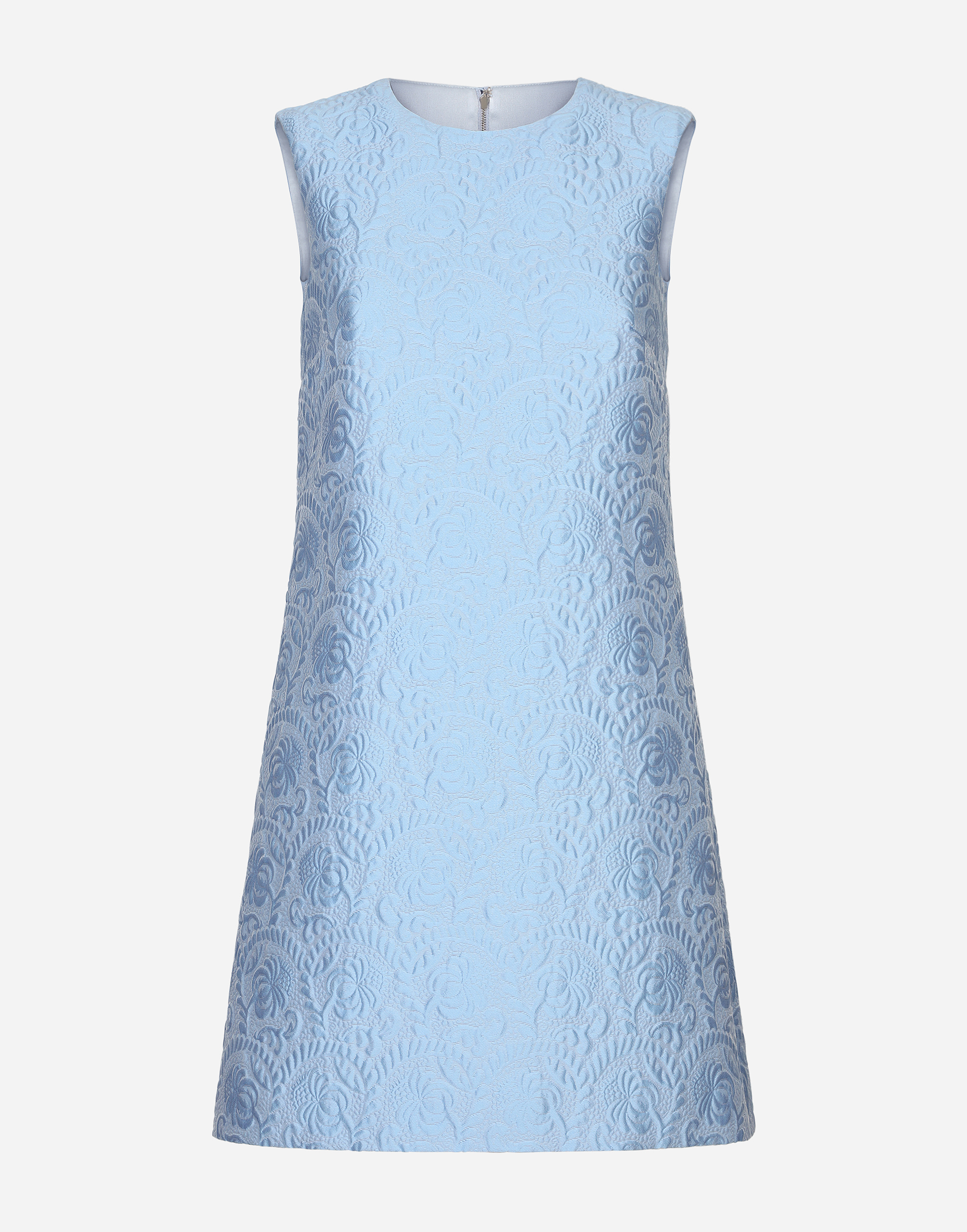 Dolce & Gabbana Short Floral Quilted Jacquard A-line Dress In Purple