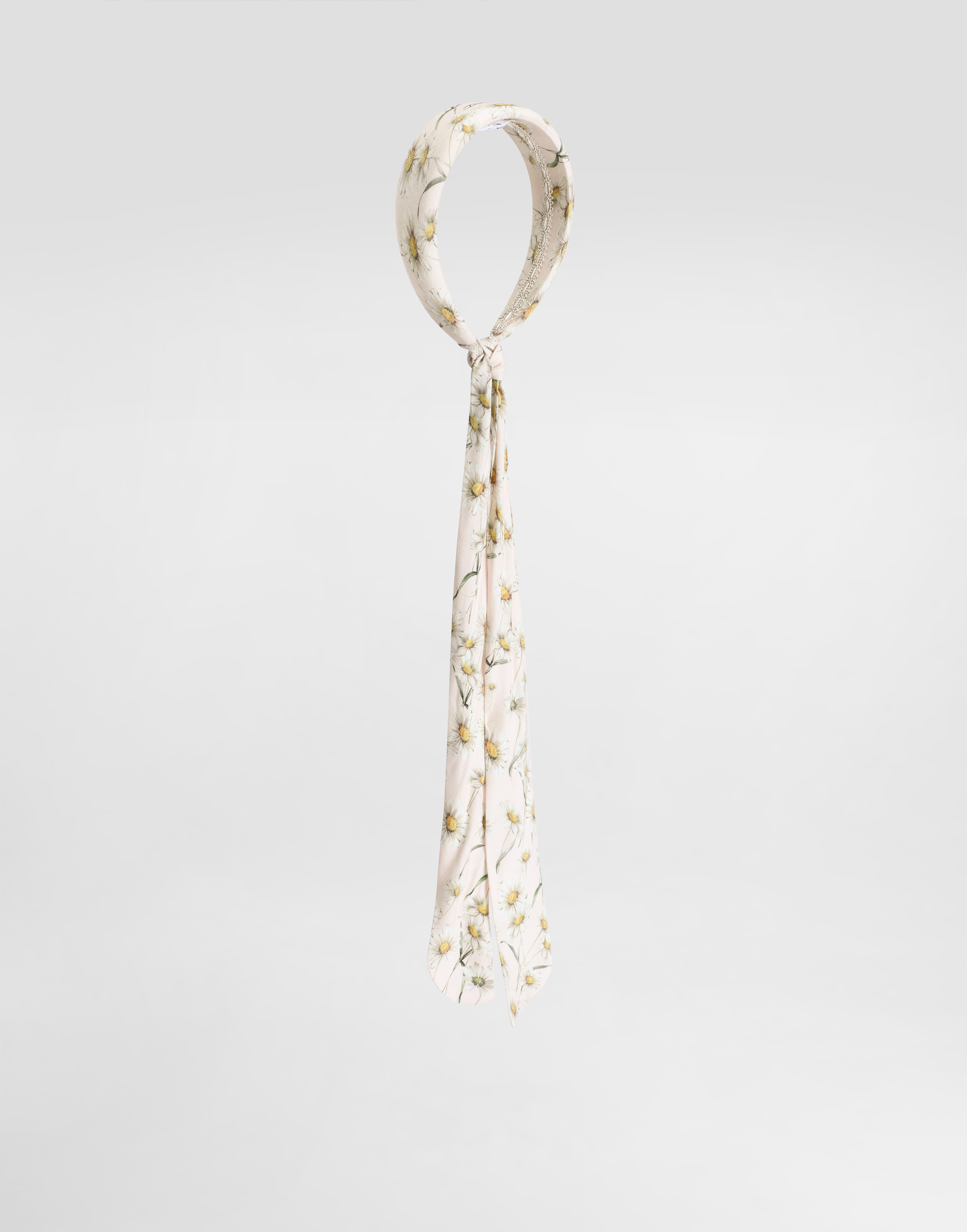 Dolce & Gabbana Daisy-print Headband With Trailing Tails - Woman Accessories Print Onesize