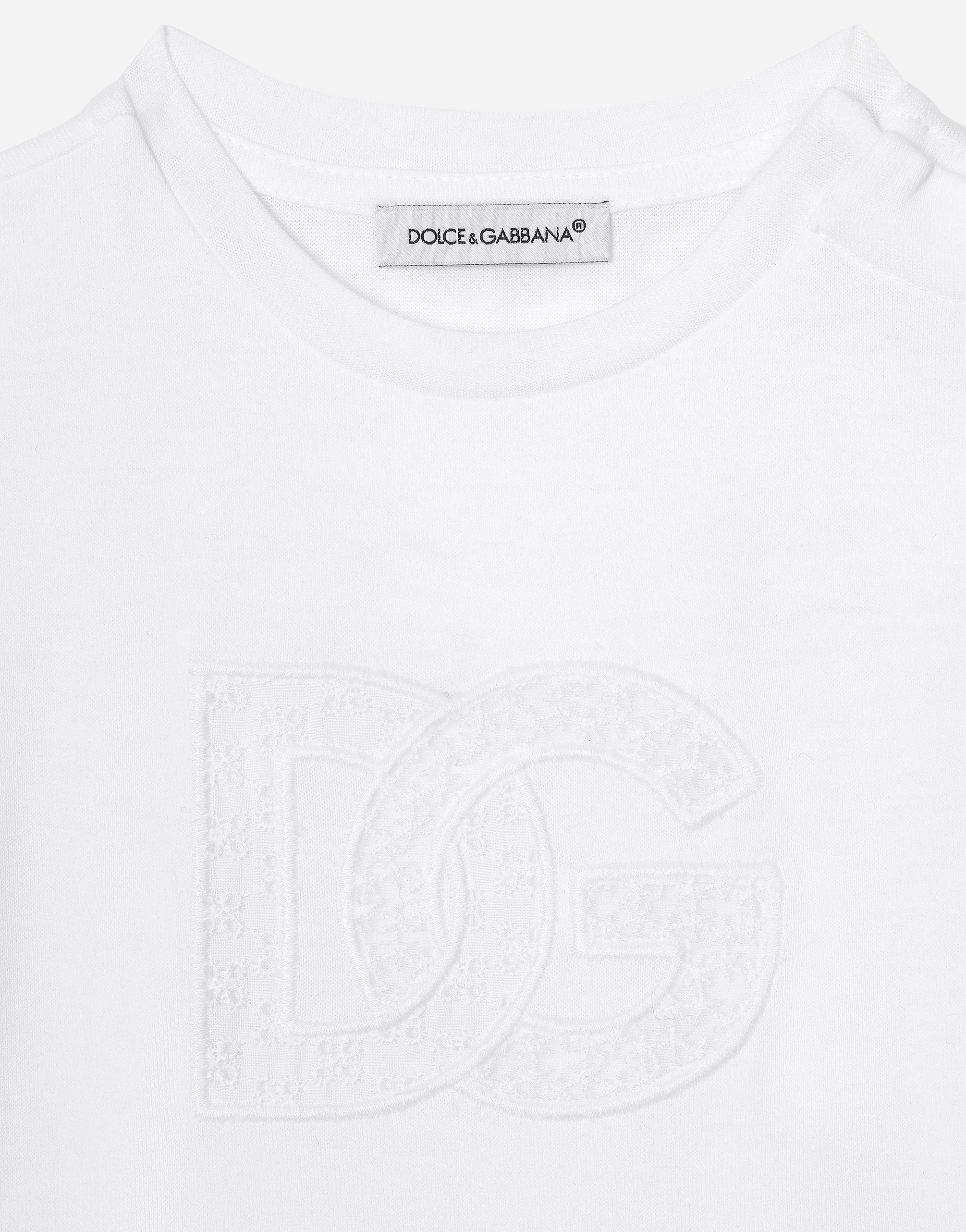 Jersey T-shirt with openwork DG logo
