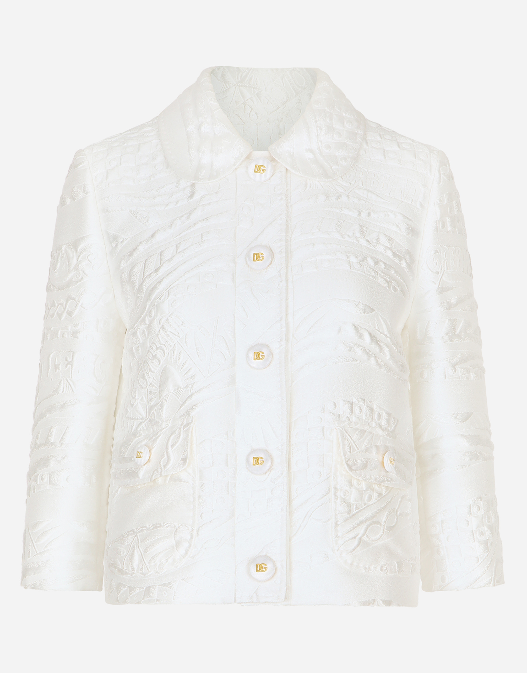 Dolce & Gabbana Gabbana Brocade Jacket - Woman Coats And Jackets White Fabric