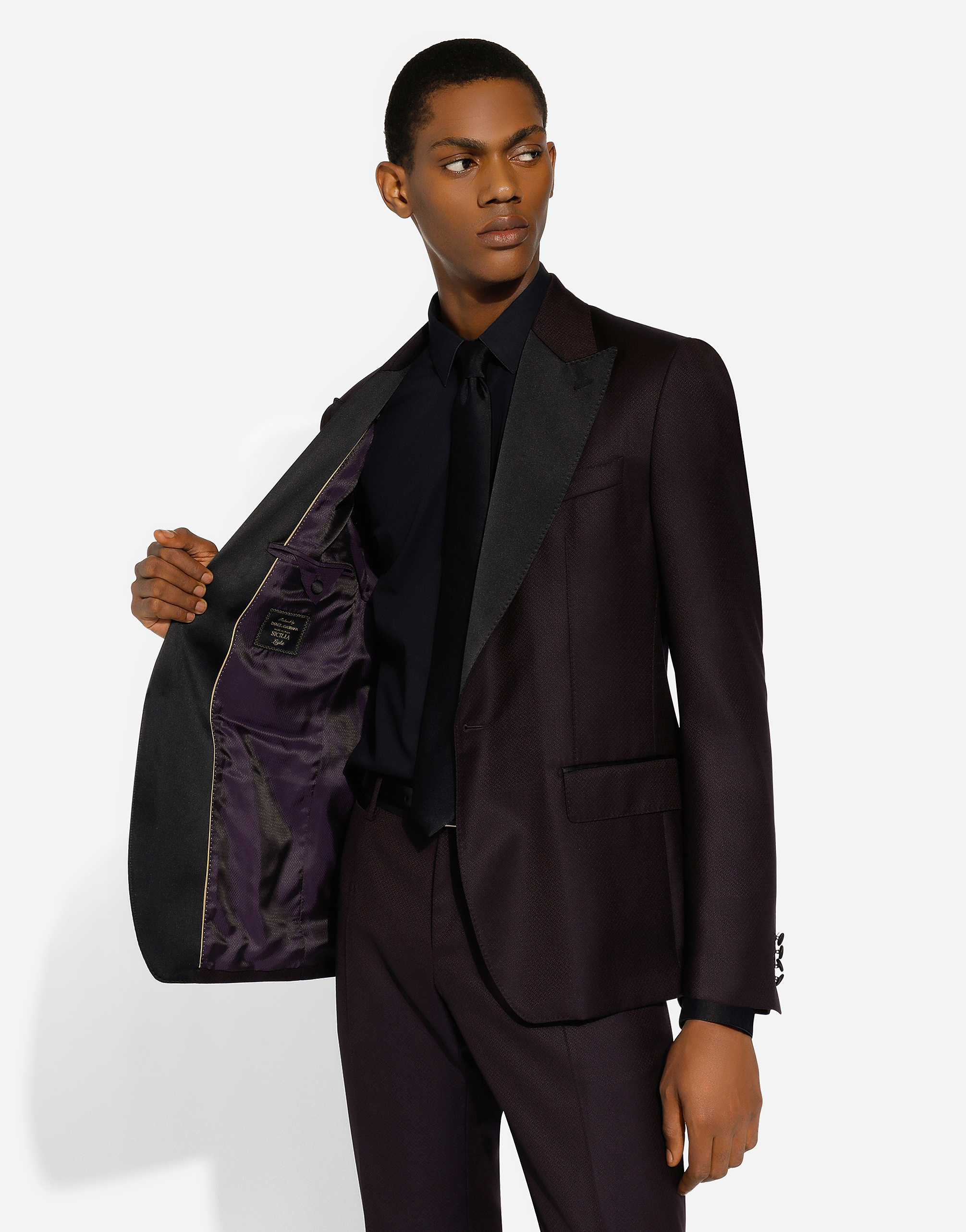 Dolce & Gabbana Single-breasted Tuxedo Suit In Multicolor