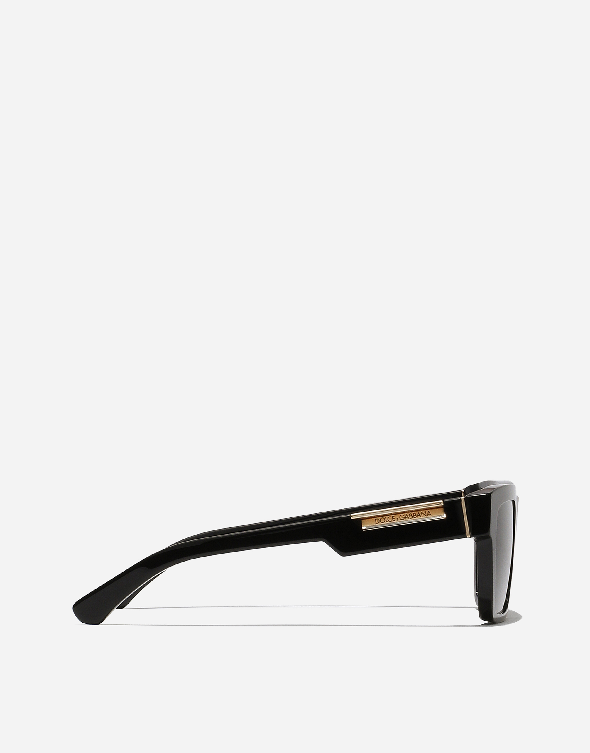 Shop Dolce & Gabbana Mirror Logo Sunglasses In Black