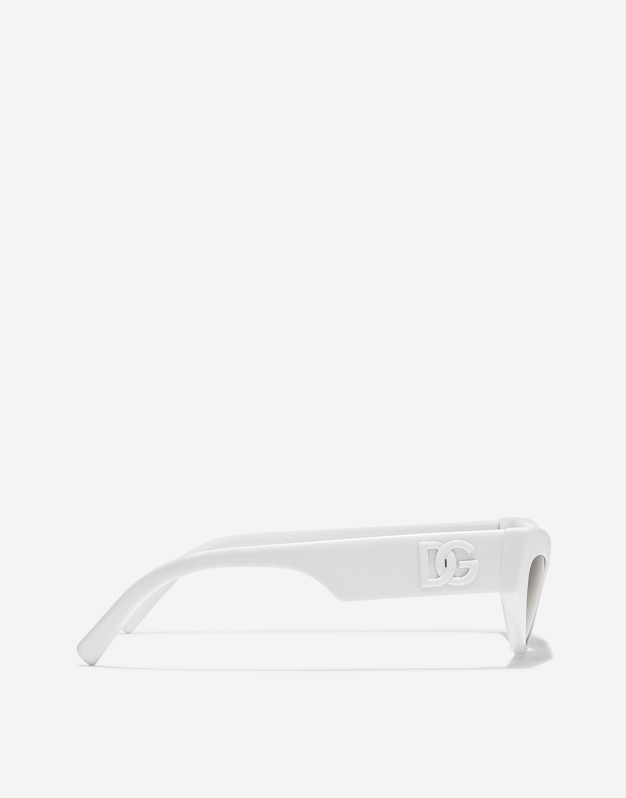 Shop Dolce & Gabbana Dg Logo Sunglasses In White