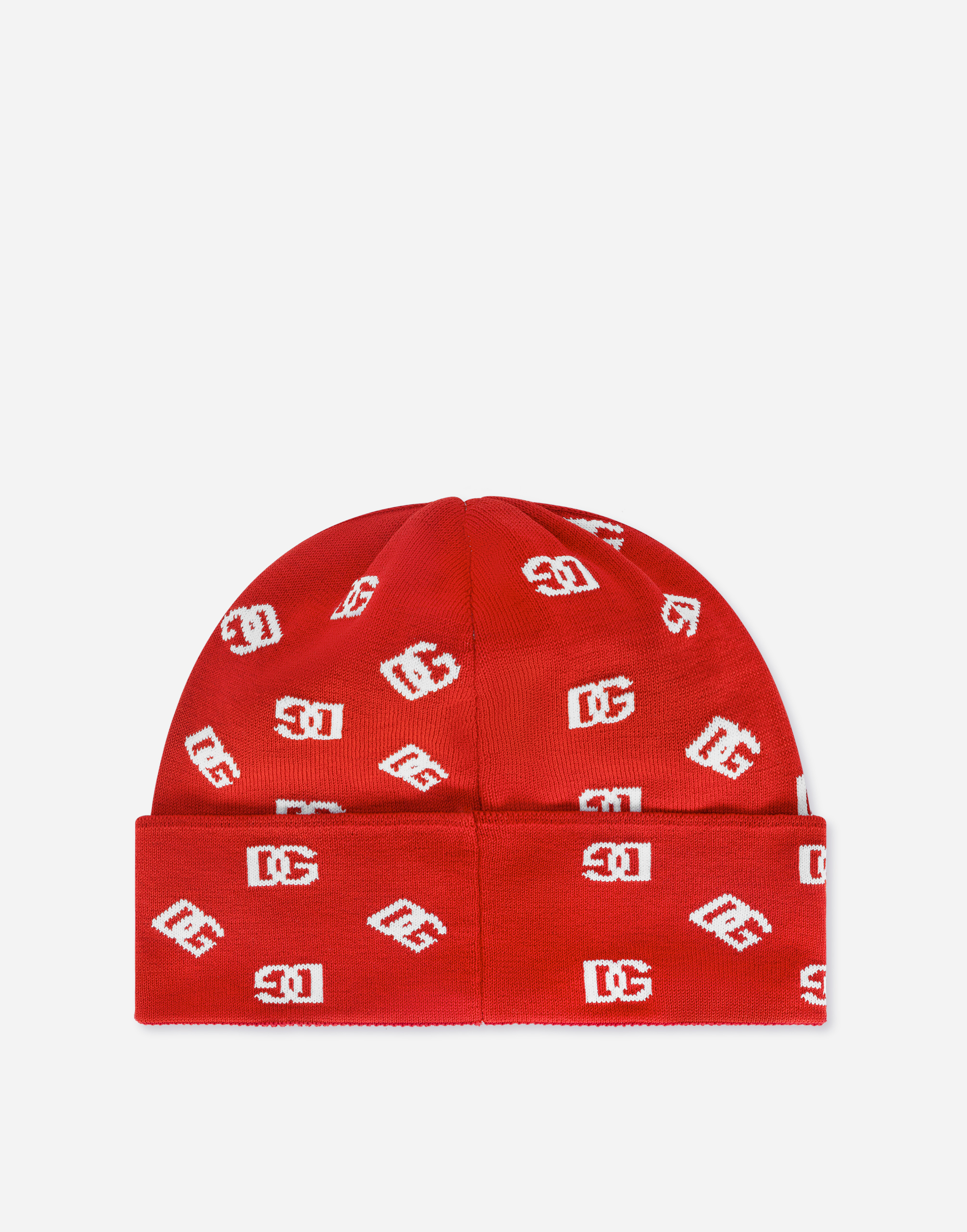 DOLCE & GABBANA JACQUARD KNIT HAT WITH DG MONOGRAM