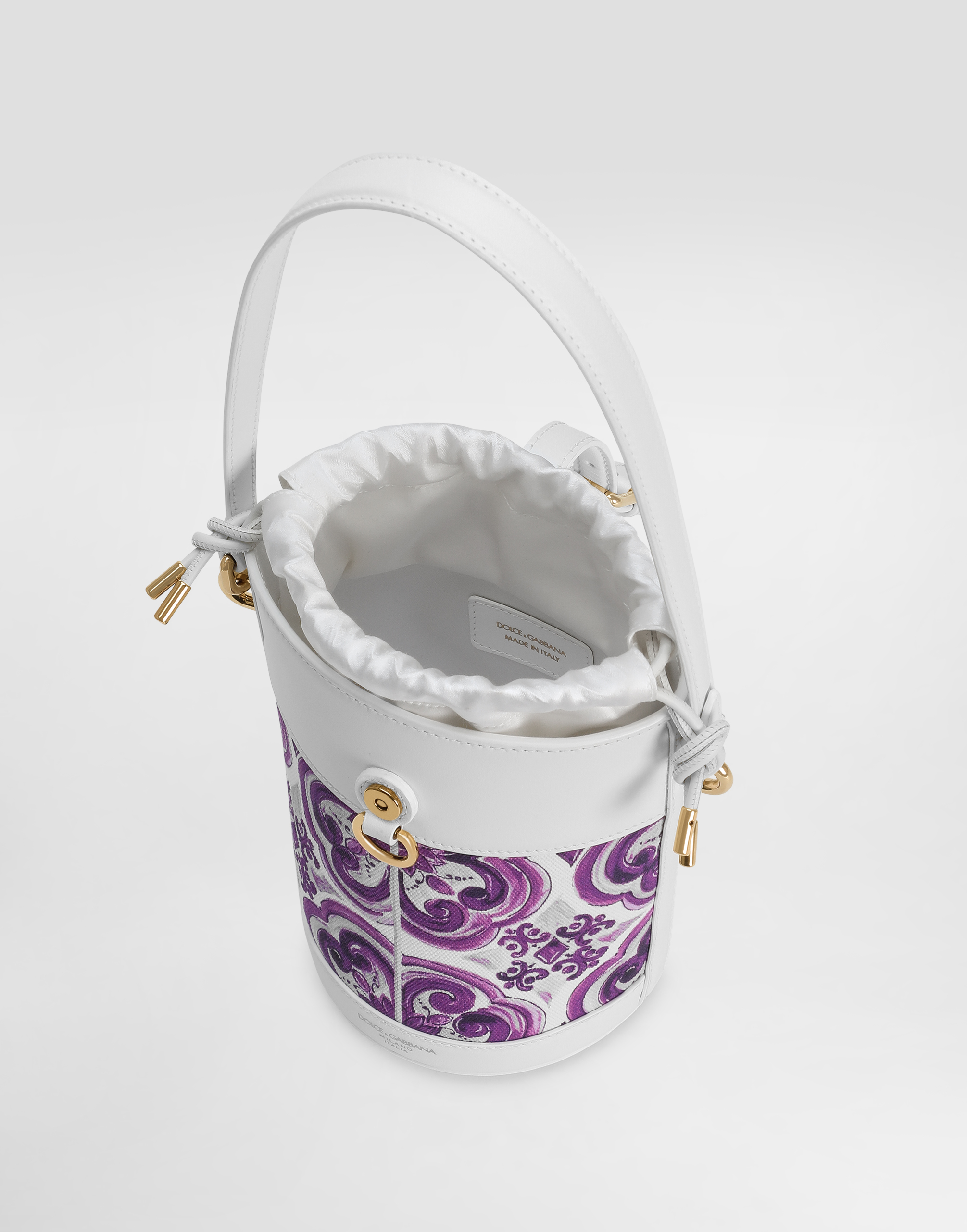 Dolce & Gabbana Capri Canvas Majolica-printed Bucket Bag