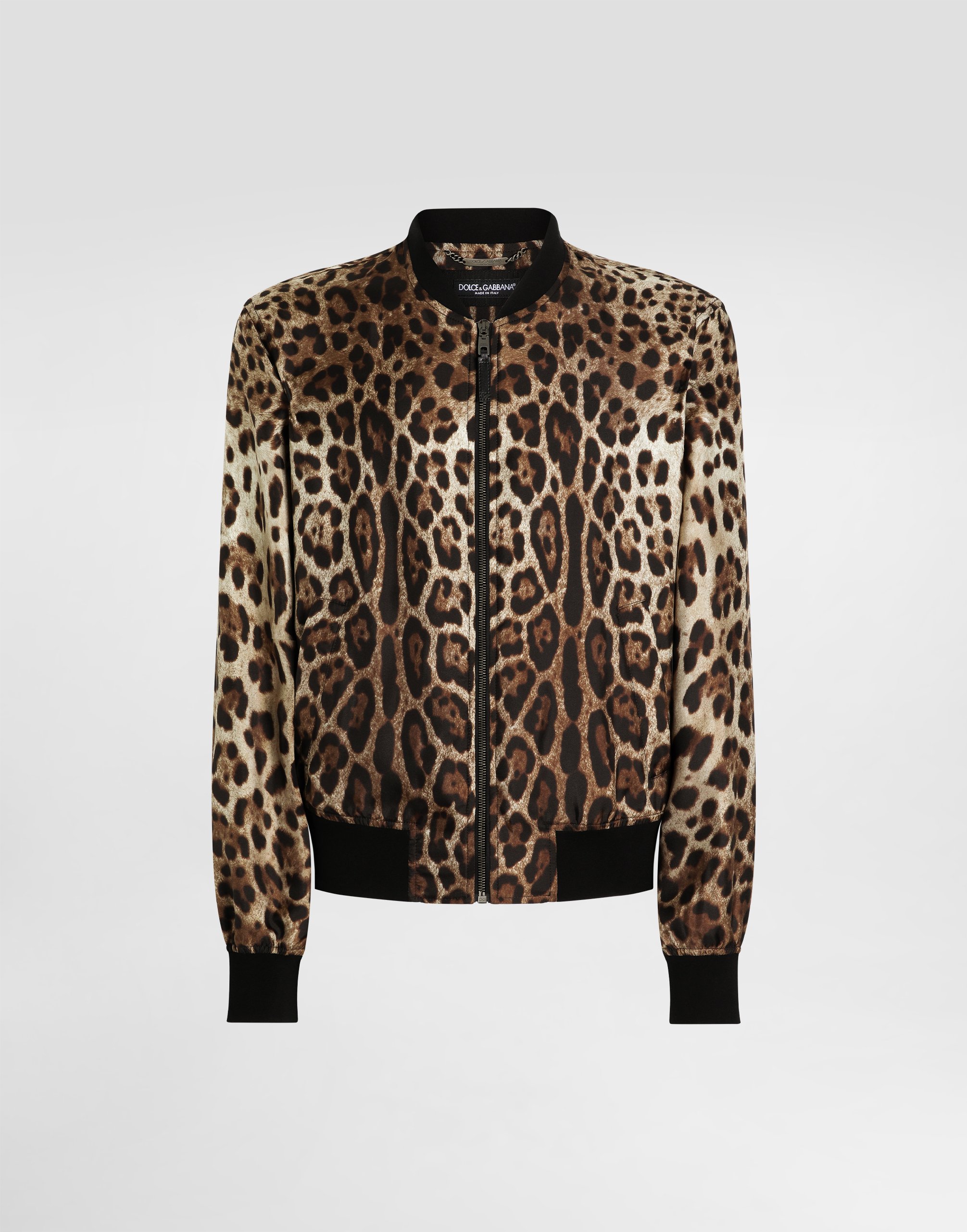 Dolce & Gabbana Technical Fabric Bomber Jacket With Tag - Man Coats And Jackets Animal Print