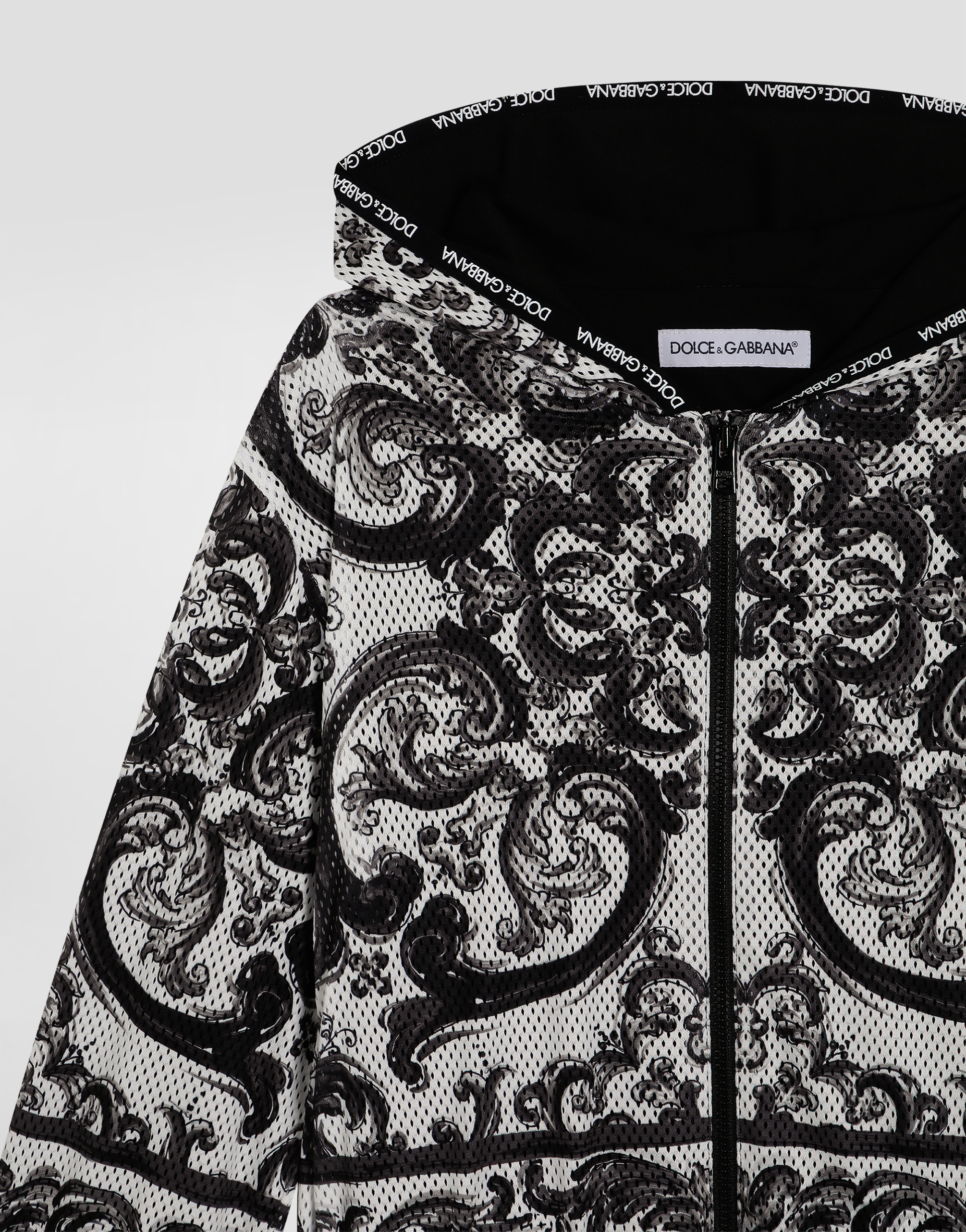  Dolce & Gabbana Jacke Aus Weichem Netzgewebe Mit Majolika-print - Mann Mäntel Und Jacken Mehrfarbig 3 Years 