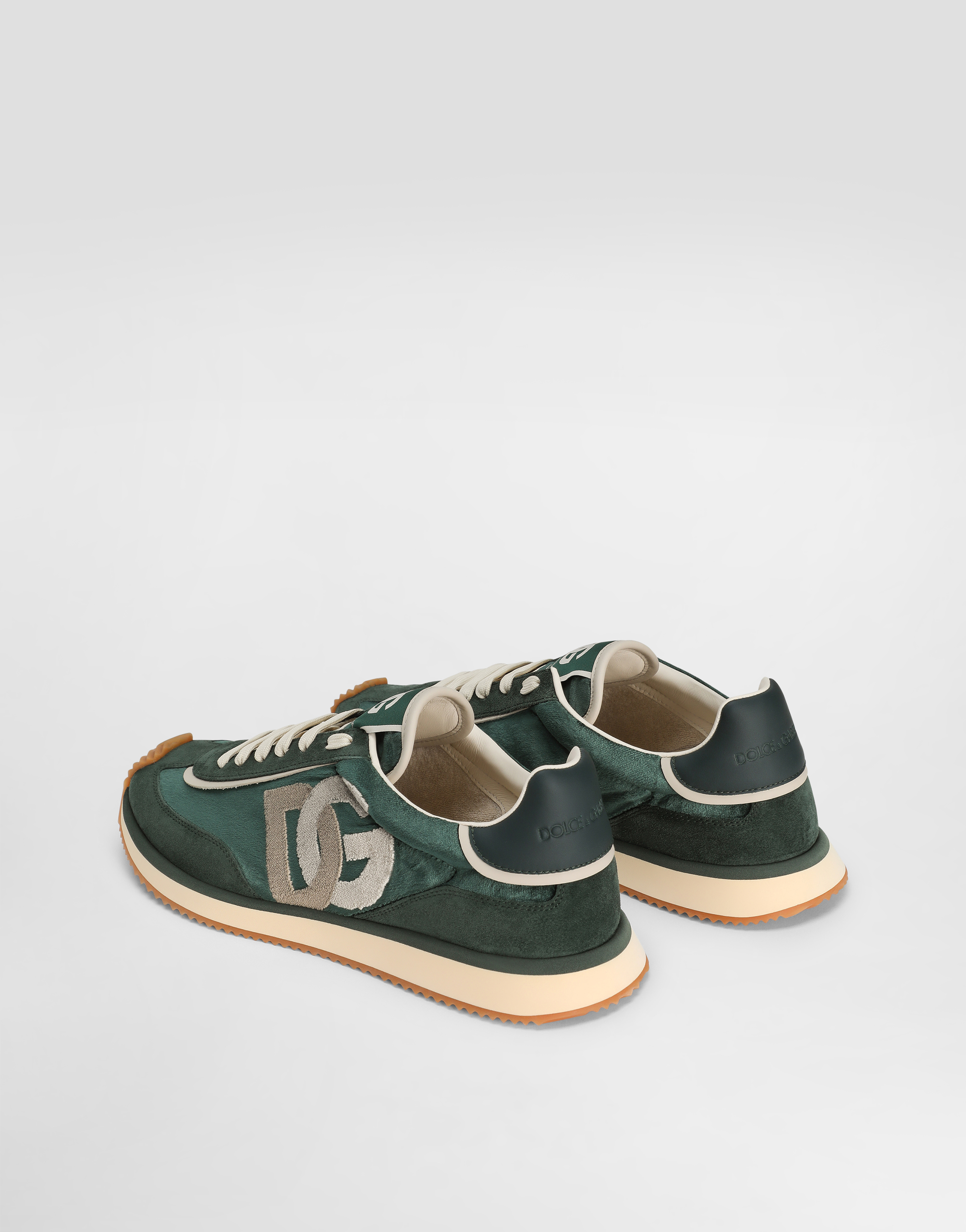 Dolce & Gabbana Cushion Low-top Sneakers Featuring Suede Inserts In Green