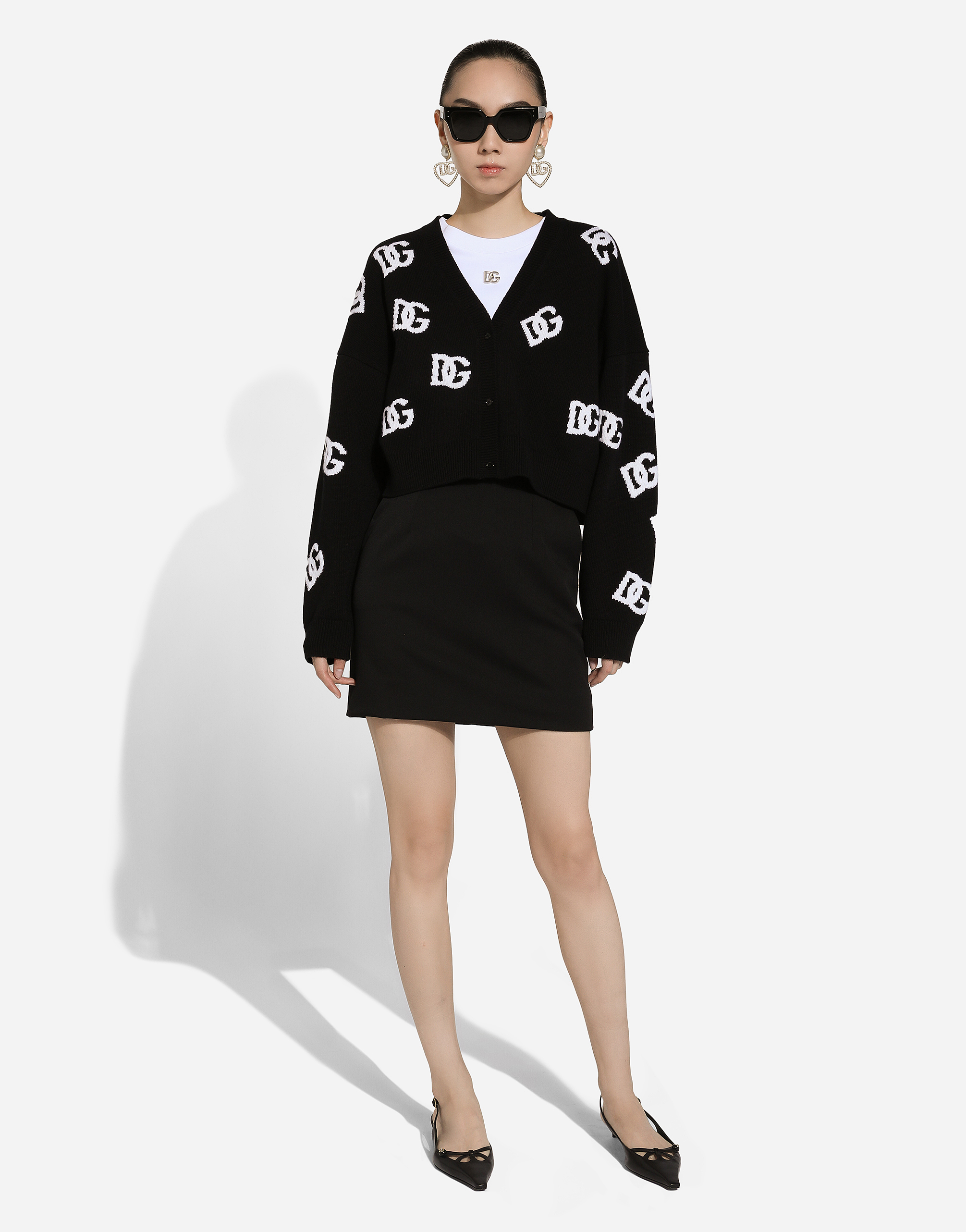Dolce & Gabbana Logo Embroidered Cardigan In Multicolor