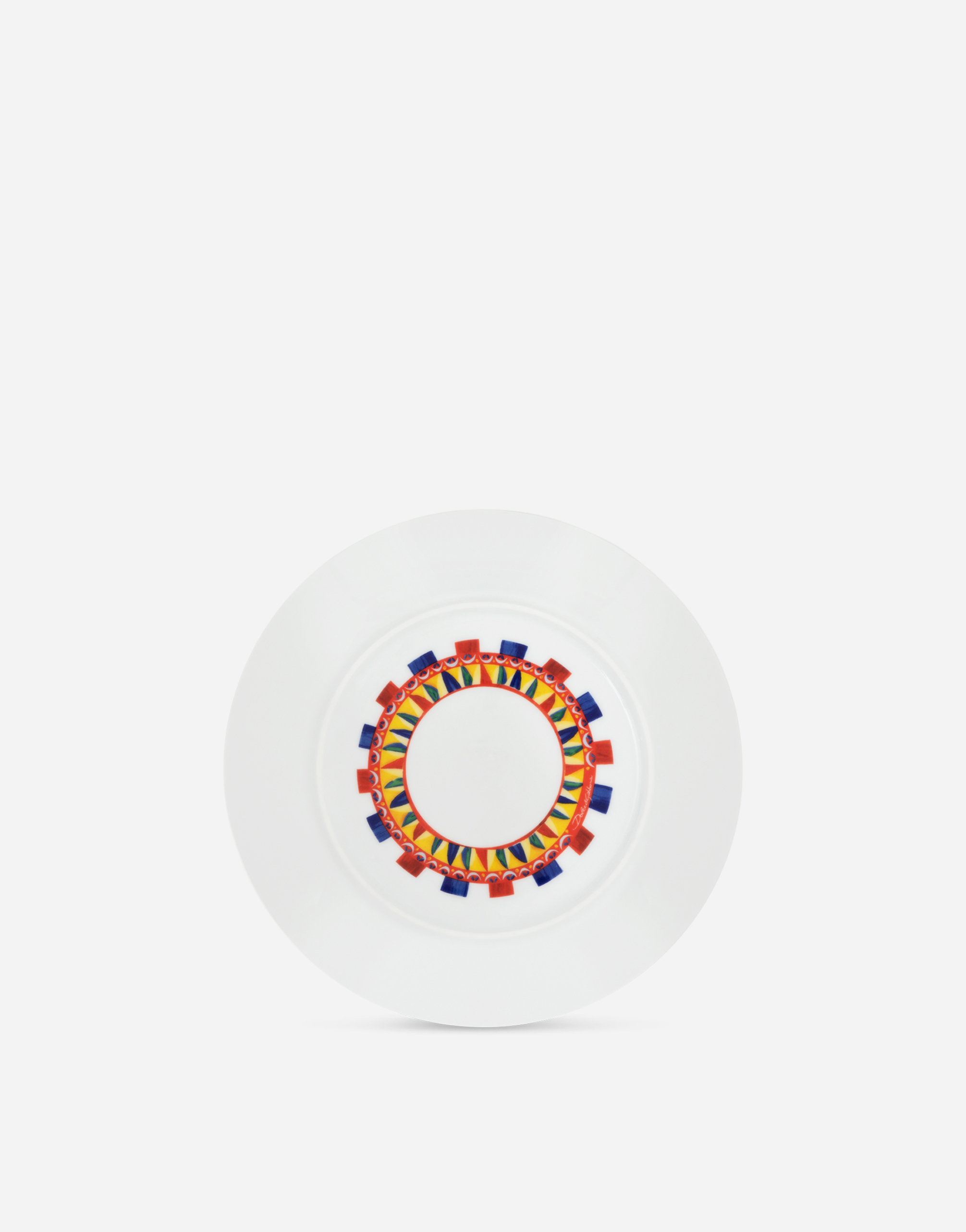 Dolce & Gabbana Set 2 Porcelain Dessert Plates Multicolor Unisex Onesize In Multicolor