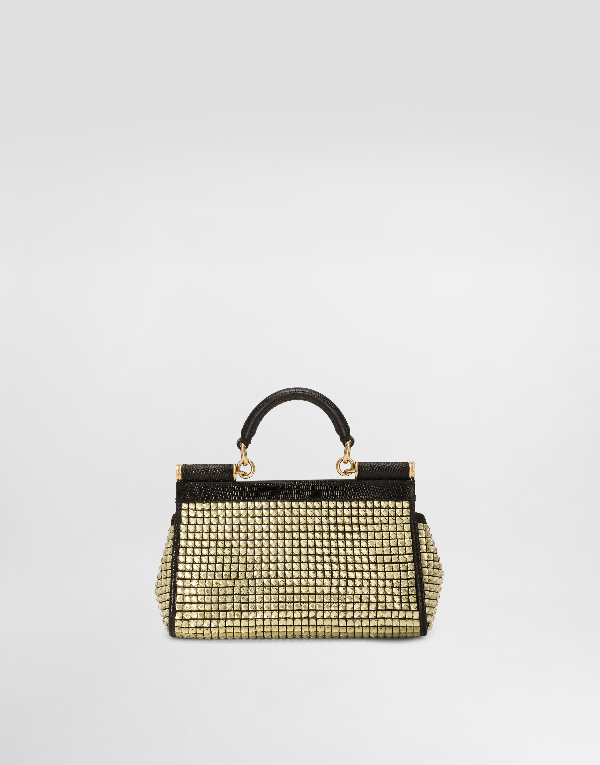 Dolce & Gabbana Small Sicily Handbag In Nero/oro
