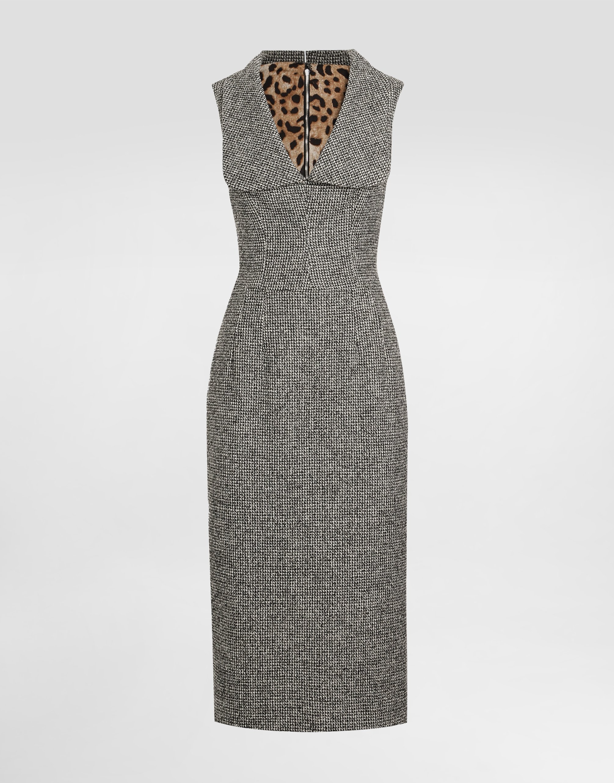 Long dotted wool blend dress