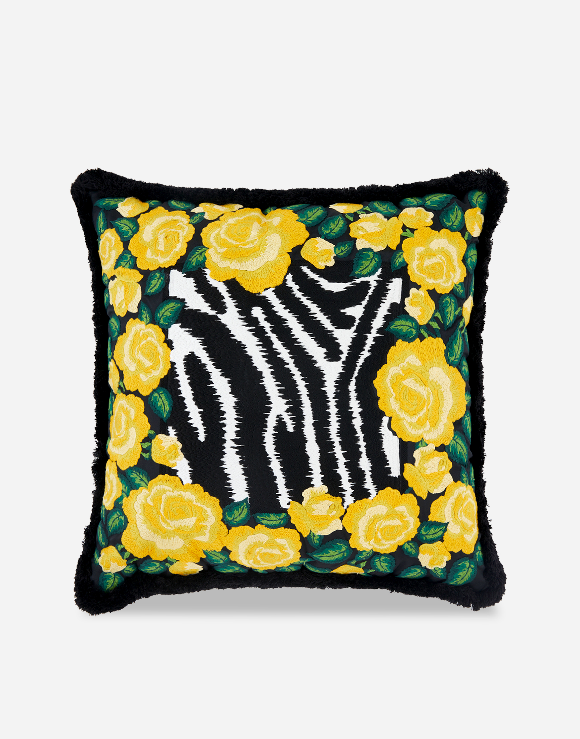 Dolce & Gabbana Embroidered Cushion Medium In Multicolor
