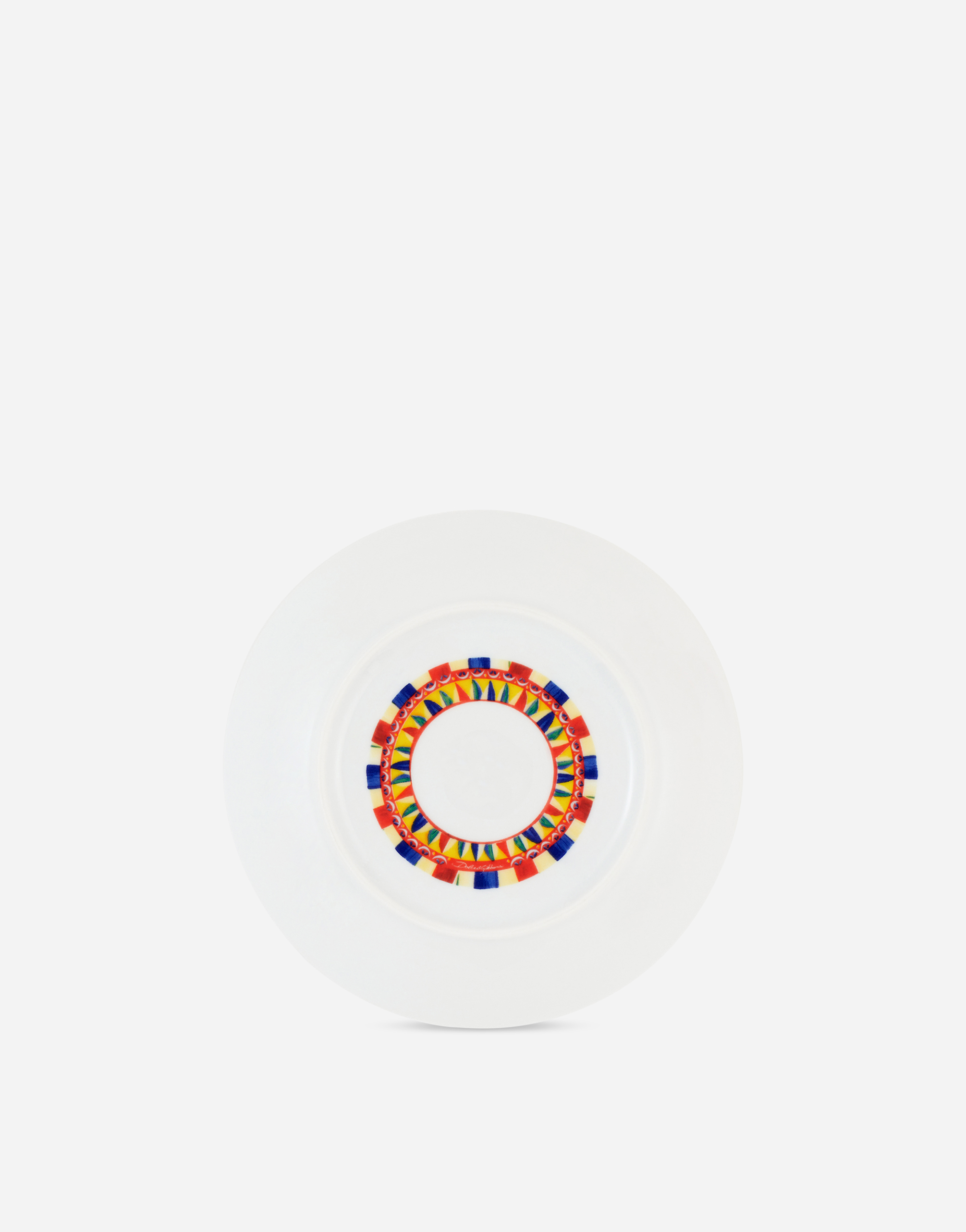 Dolce & Gabbana Set 2 Porcelain Dessert Plates In Multicolor