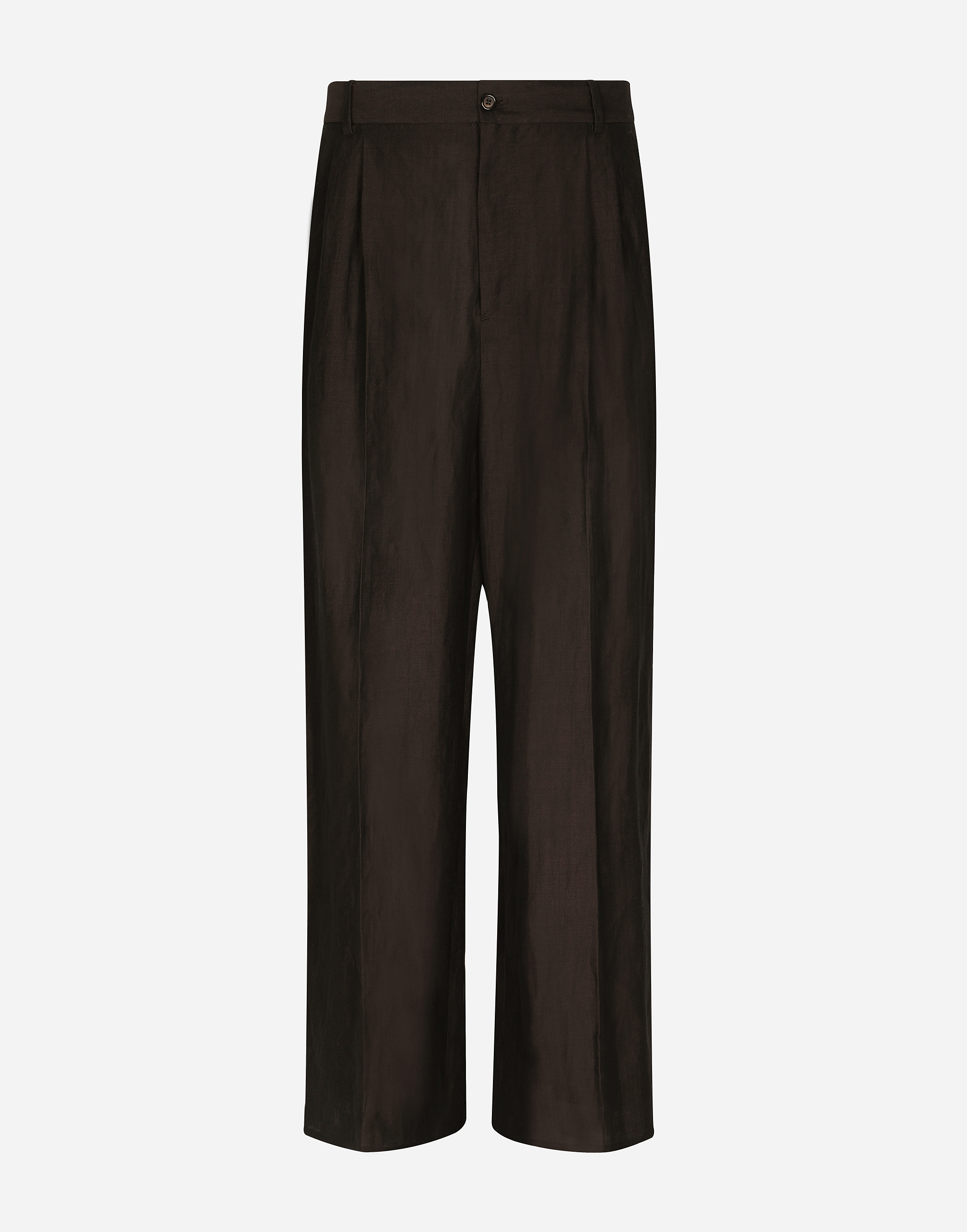 DOLCE & GABBANA TAILORED VISCOSE AND LINEN PANTS