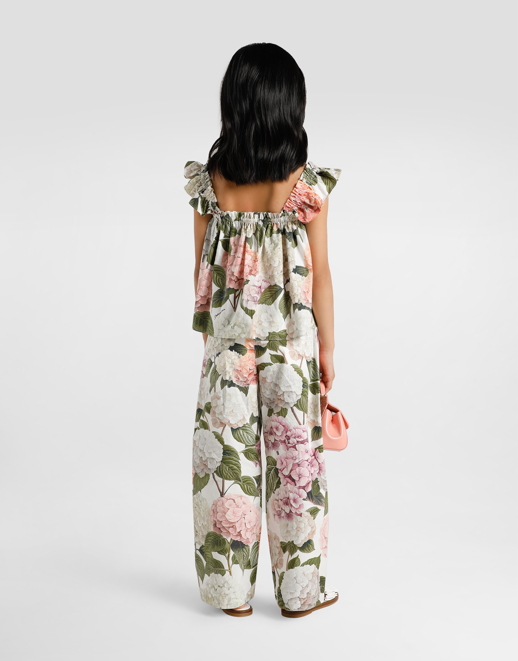 Dolce & Gabbana Hydrangea-print Poplin Trousers In Multi