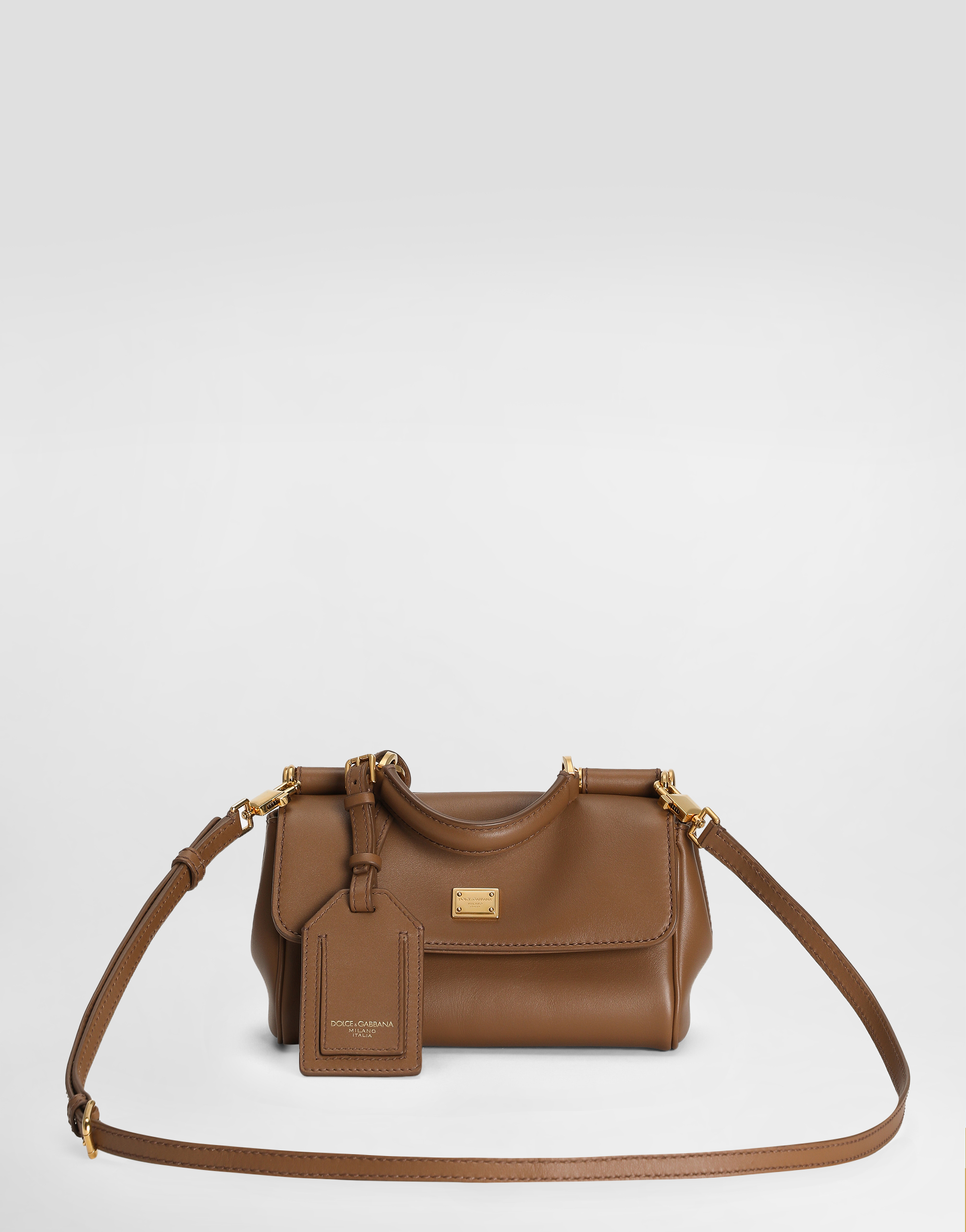 Mini My Sicily handbag in plongé calfskin in Brown for Women