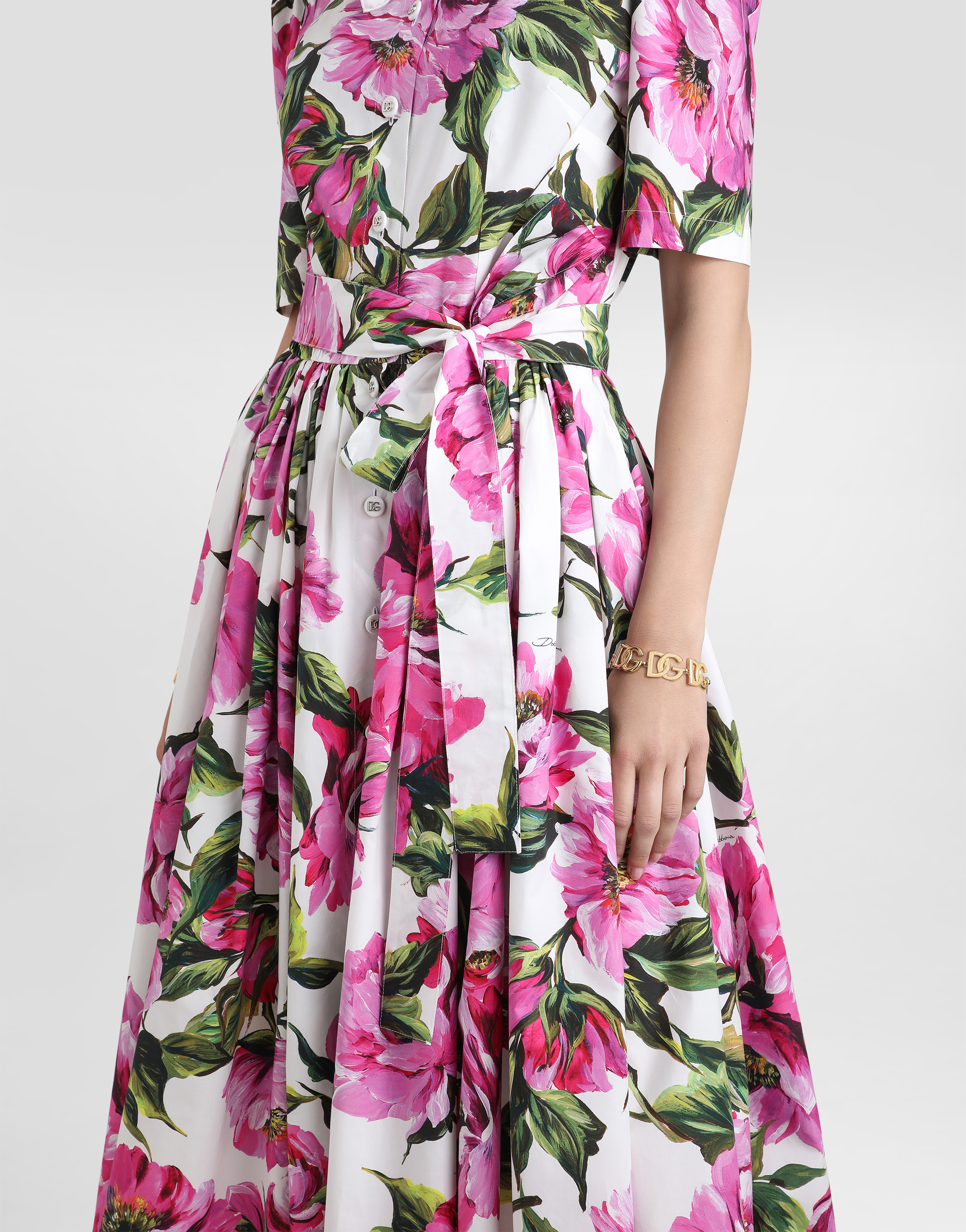 Dolce & Gabbana Floral Shirt Dress In Print