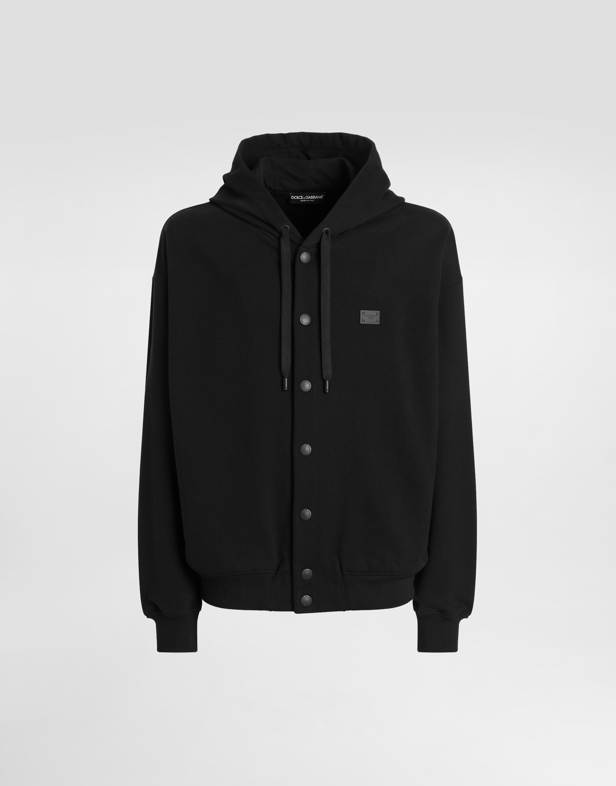 ブラックのメンズ Cotton hoodie with tag | Dolce&Gabbana®