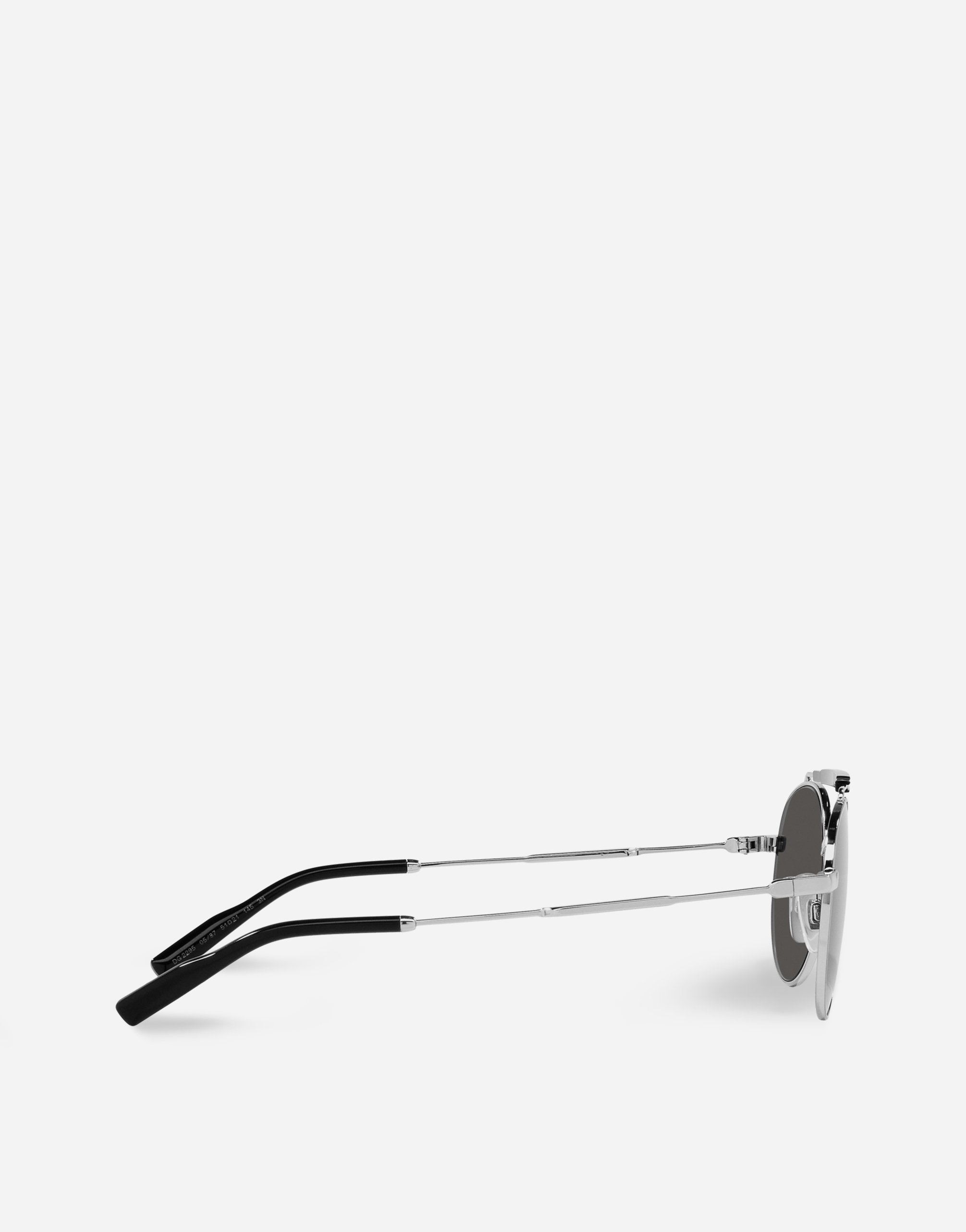 Shop Dolce & Gabbana Diagonal Cut Sunglasses In Silver