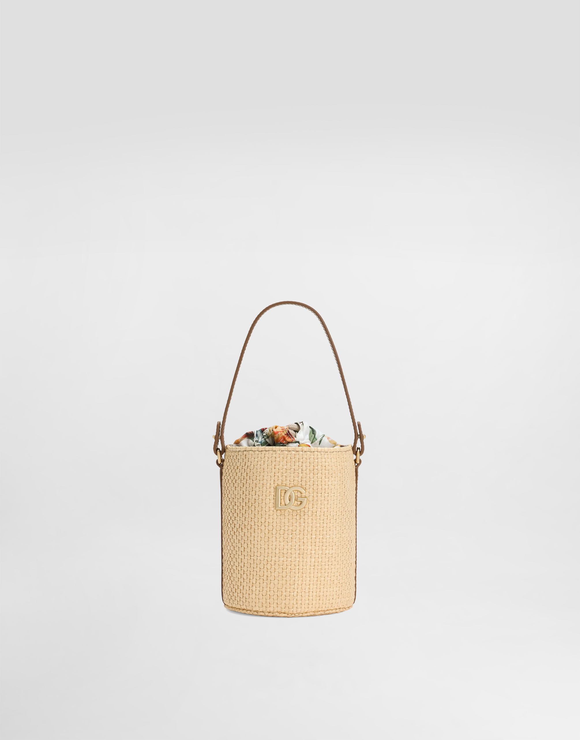 DOLCE&GABBANA 限定 紙袋 ① 48cm✗32cm✗16cm Straw and nappa calfskin coffa bag in Print for Girls