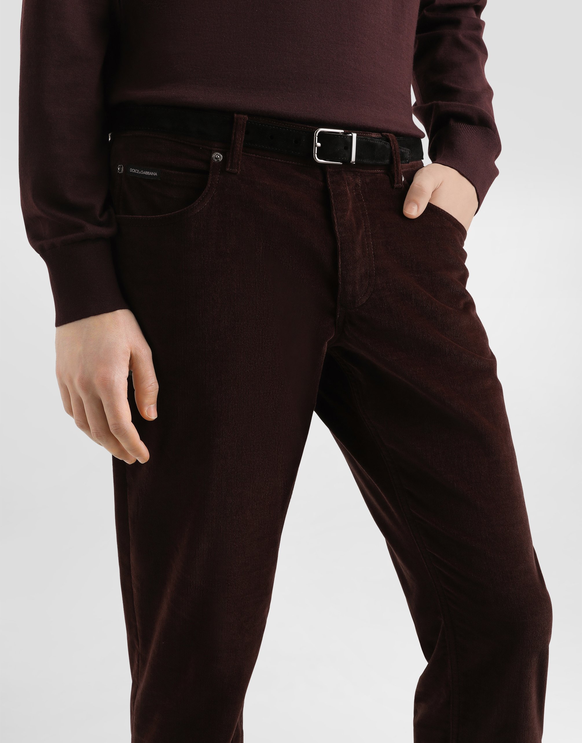 Cotton and cashmere regular trousers